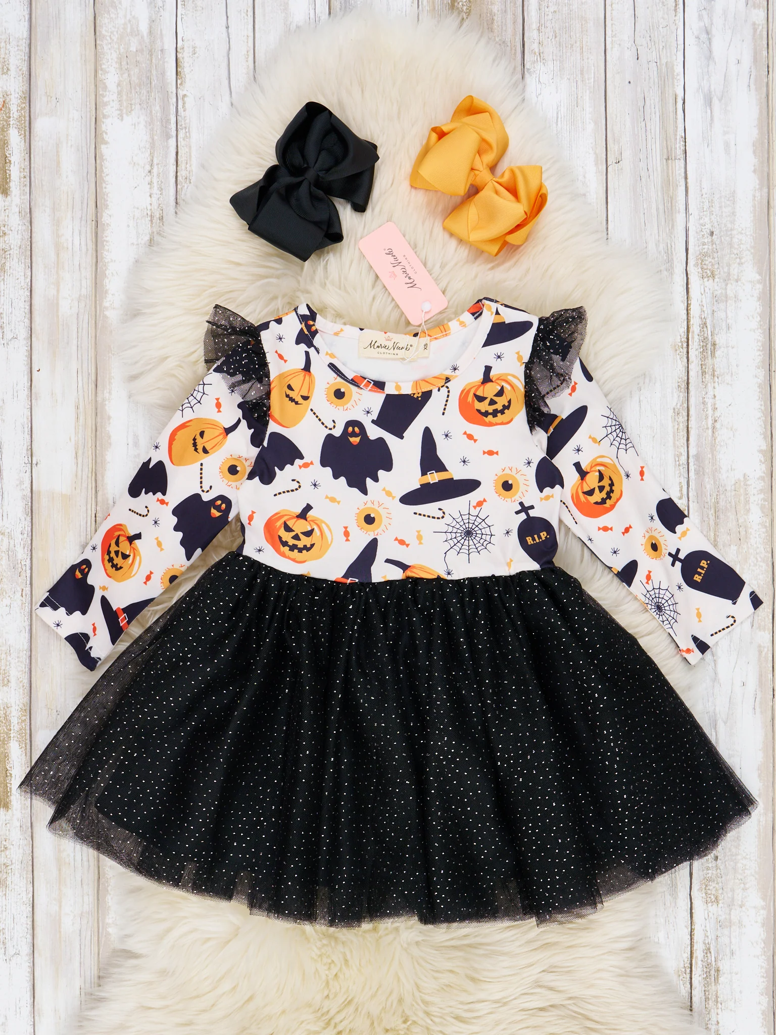 Ruffle Pumpkin Halloween Tulle Dresses - Image 2