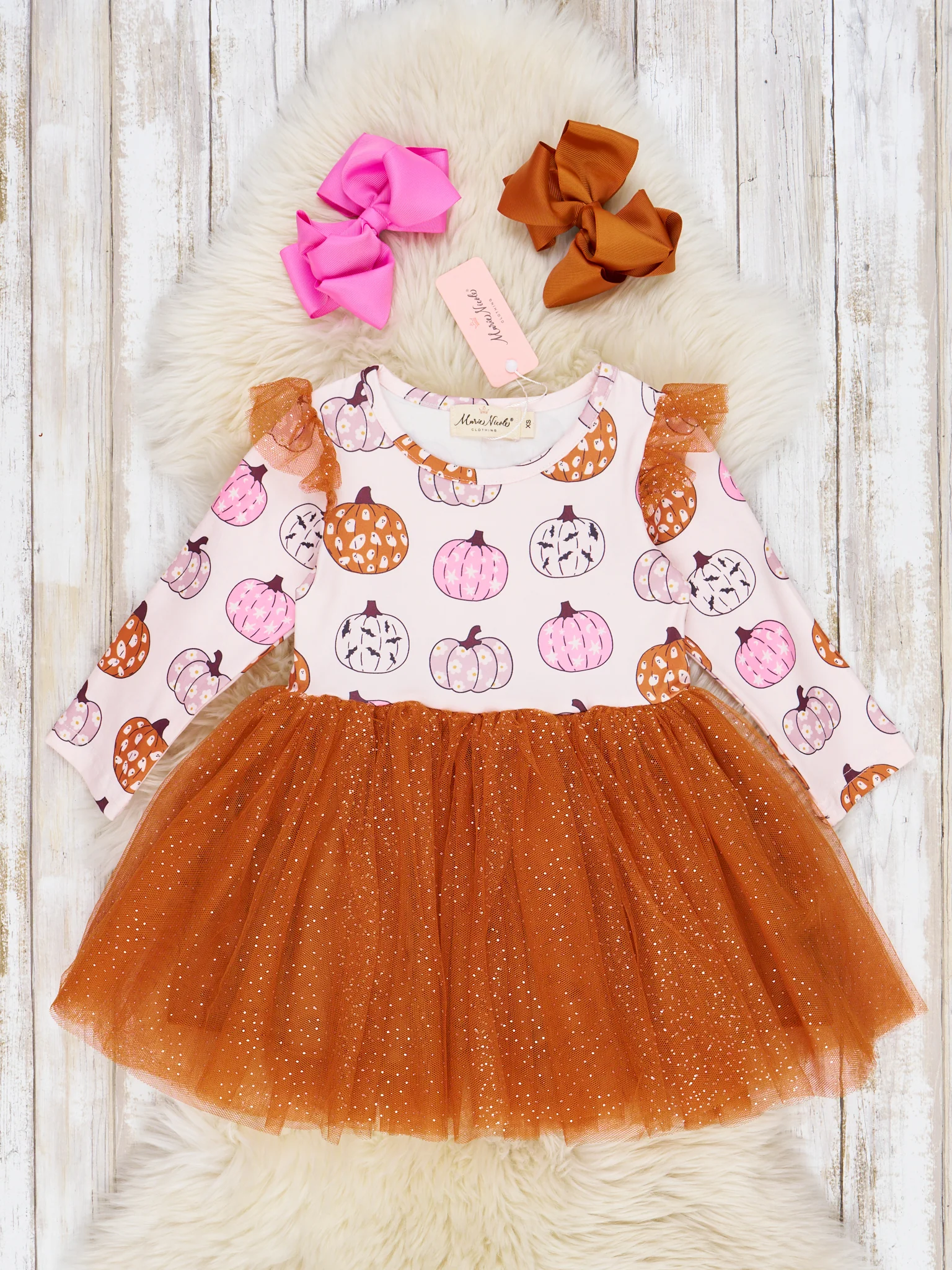 Ruffle Pumpkin Halloween Tulle Dresses - Image 3