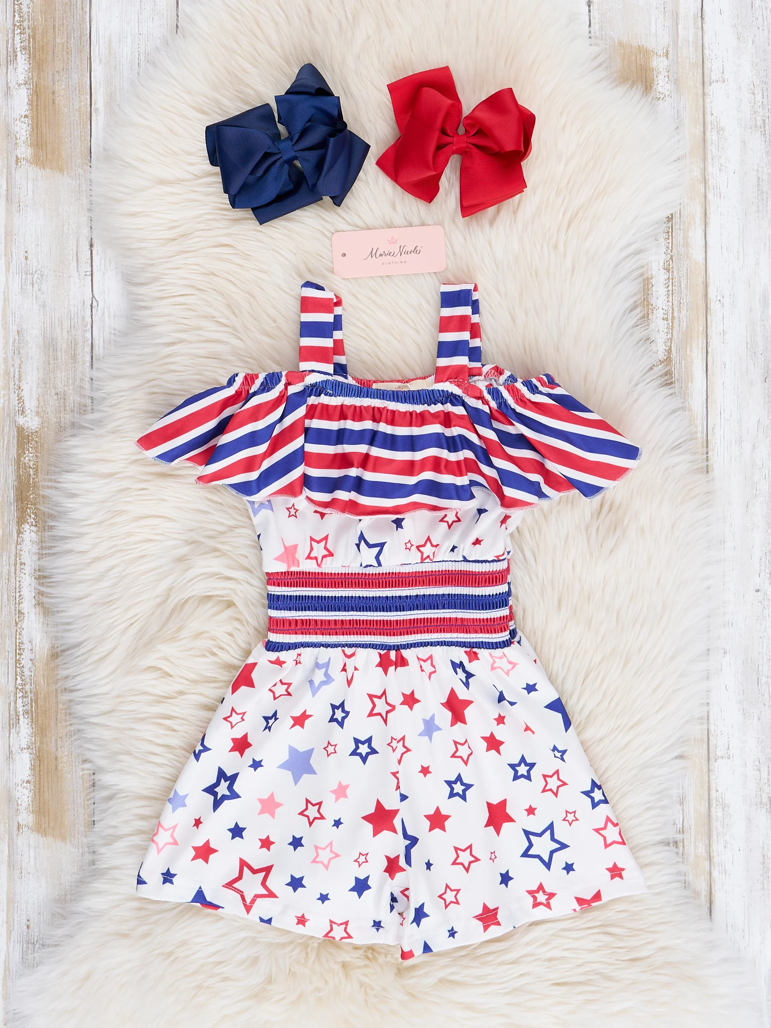 Ruffle Stripes & Stars Romper - Image 2