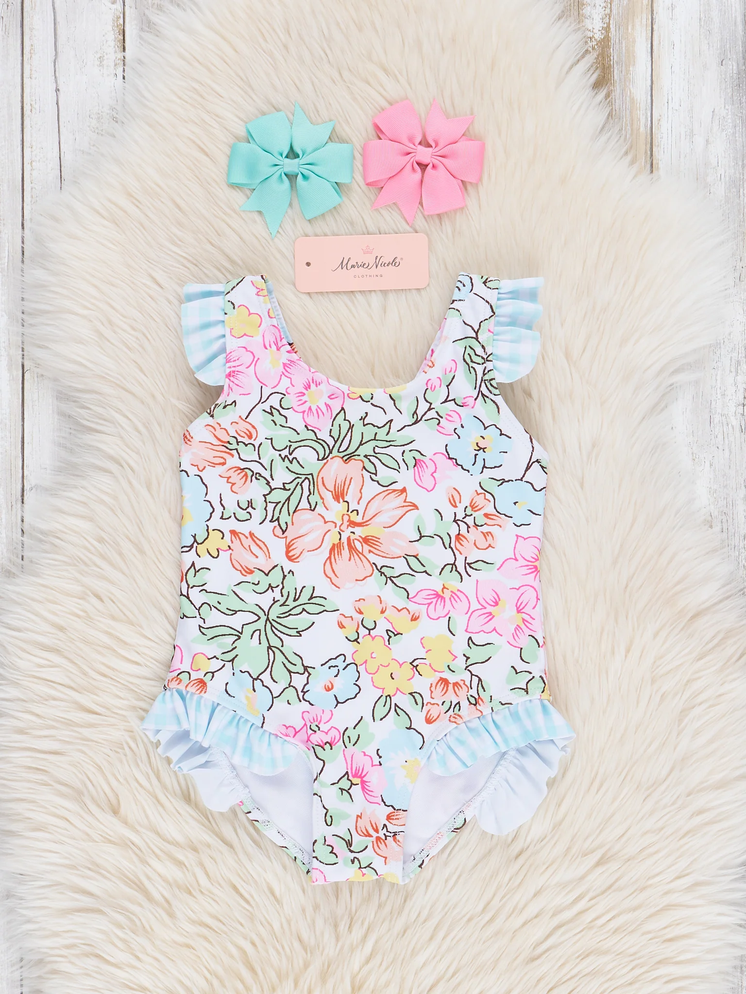 Ruffle Swimsuit - Wildflower Doodles - Image 2