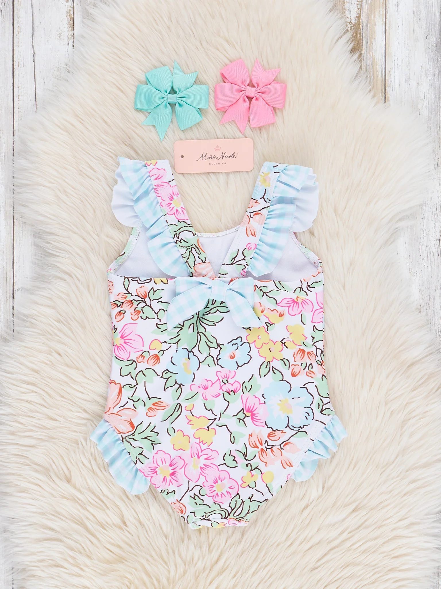 Ruffle Swimsuit - Wildflower Doodles - Image 3
