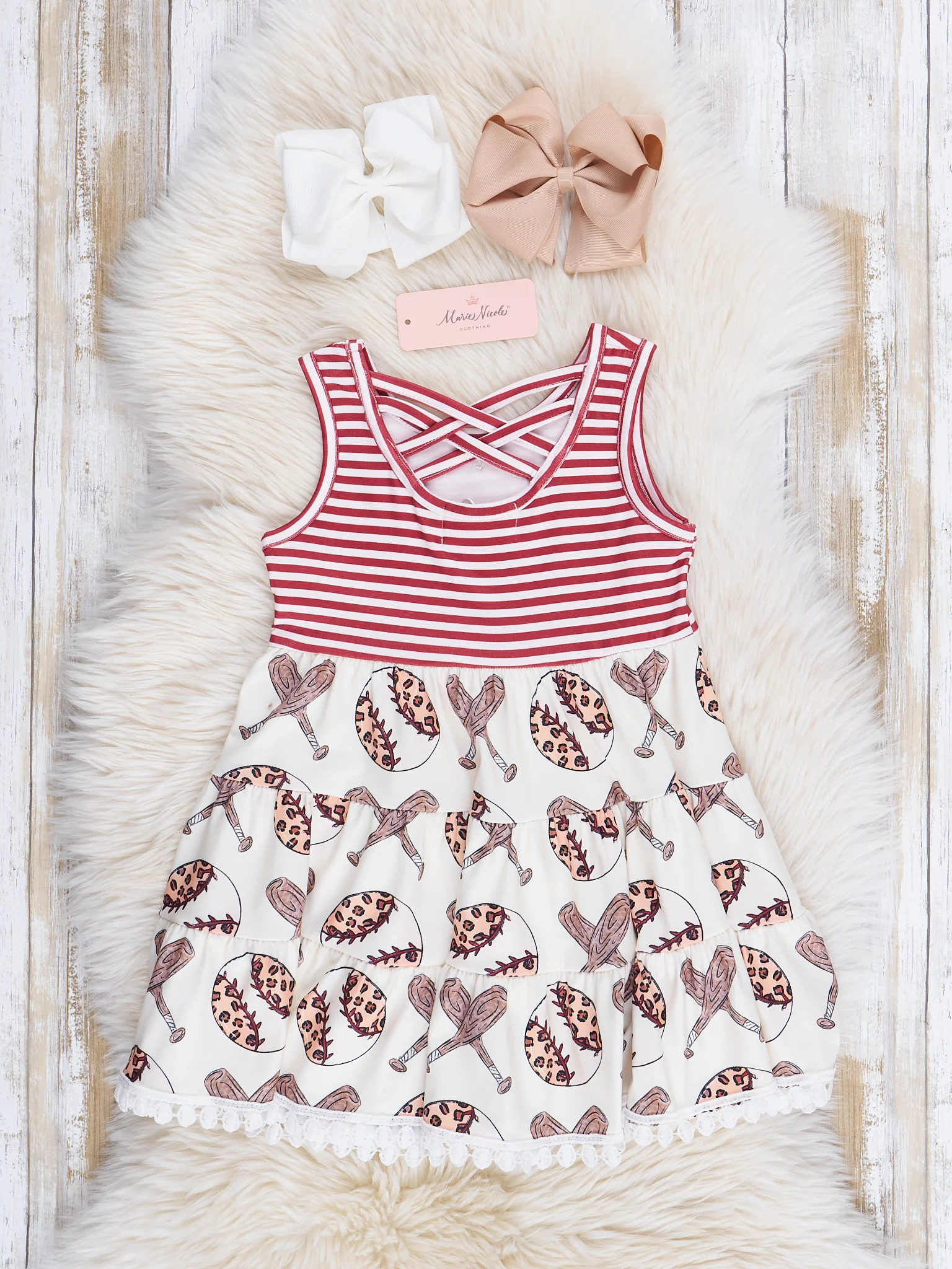 Rust Stripes Baseball Dress - Image 3