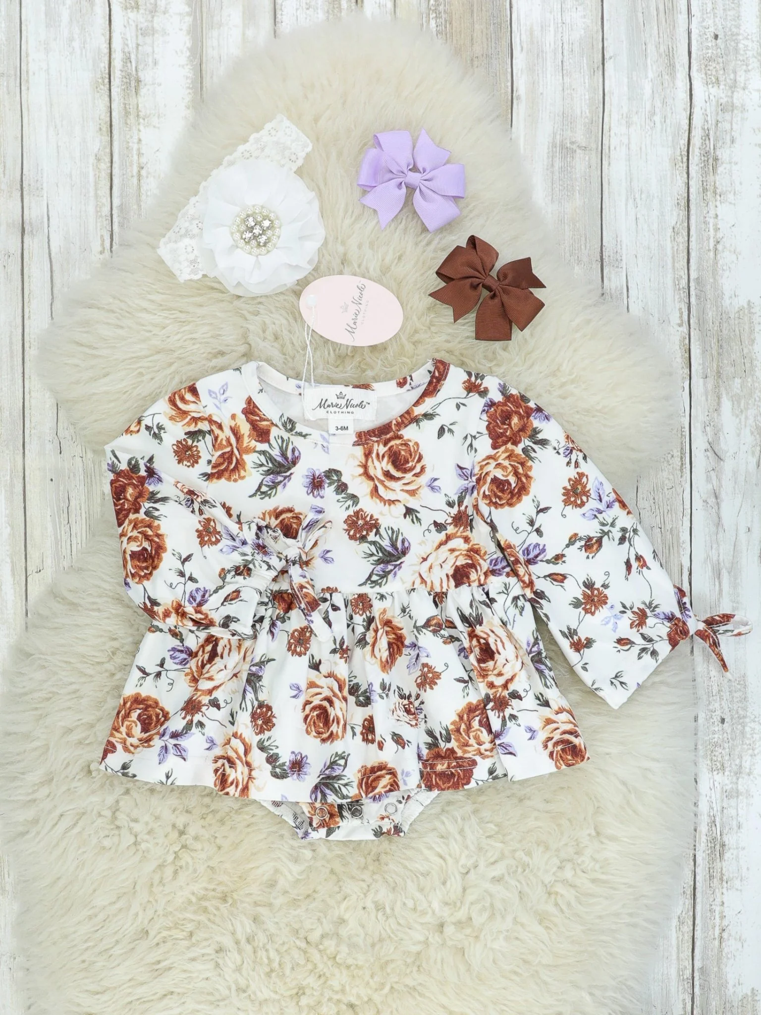 Rustic Roses Dress Bubble Romper