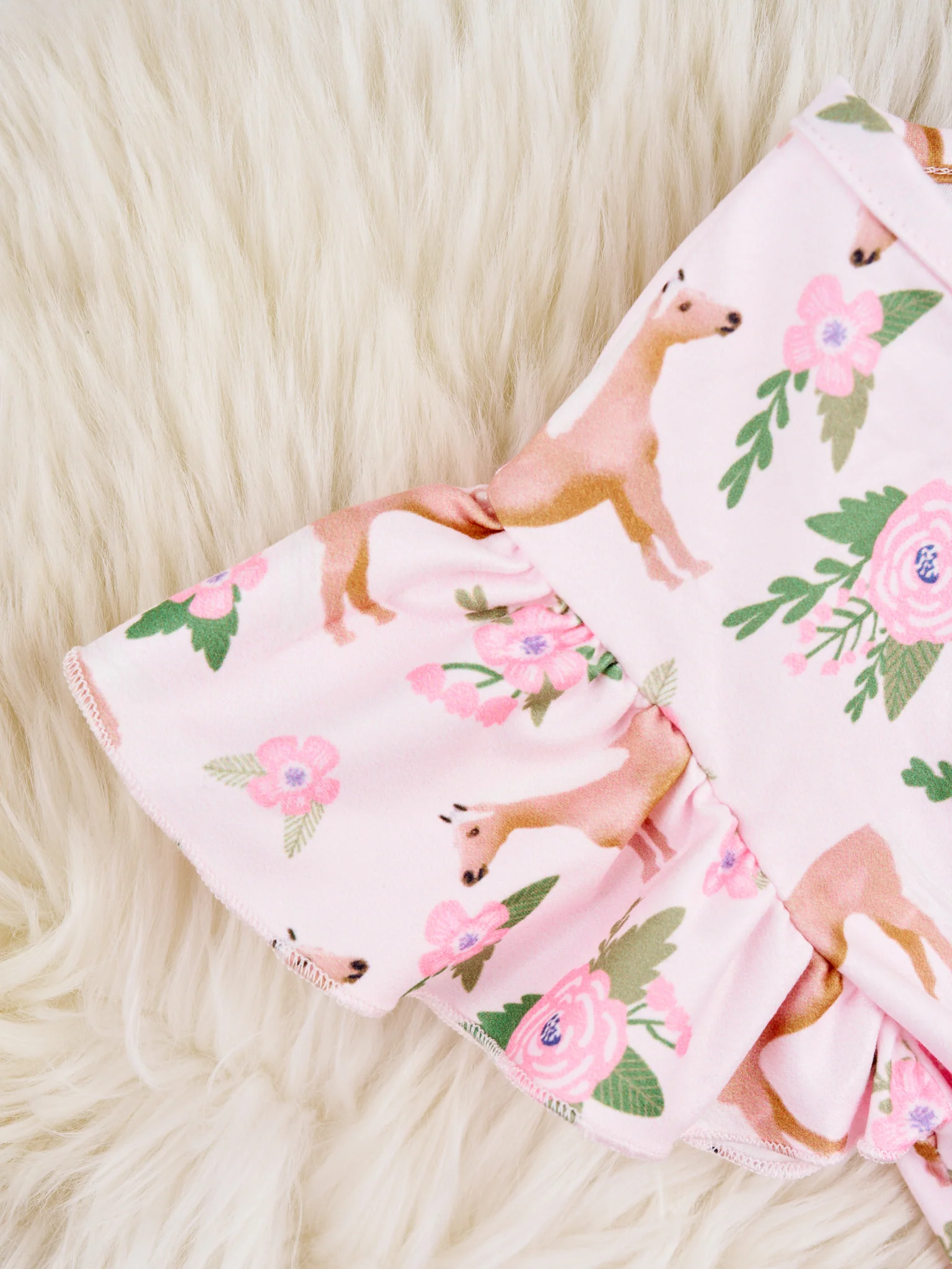 Sage Floral Horse Ruffle Jumpsuit - Image 3