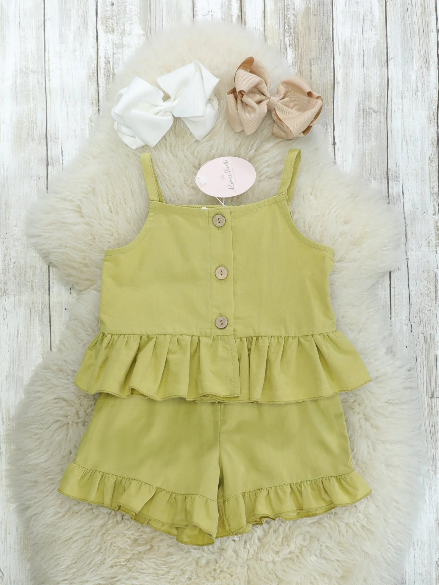 Sage Linen Tank & Shorts Outfit
