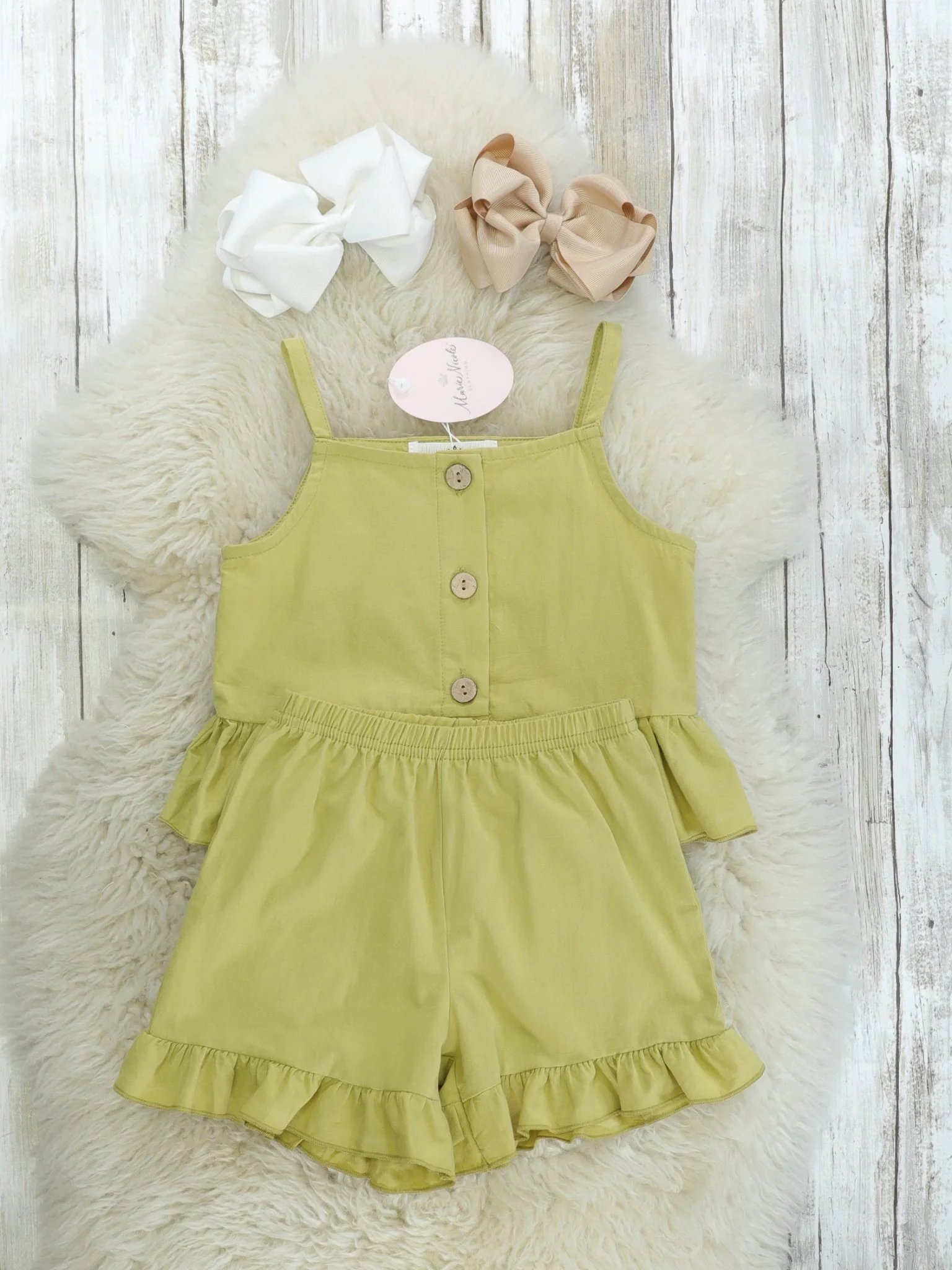 Sage Linen Tank & Shorts Outfit - Image 2
