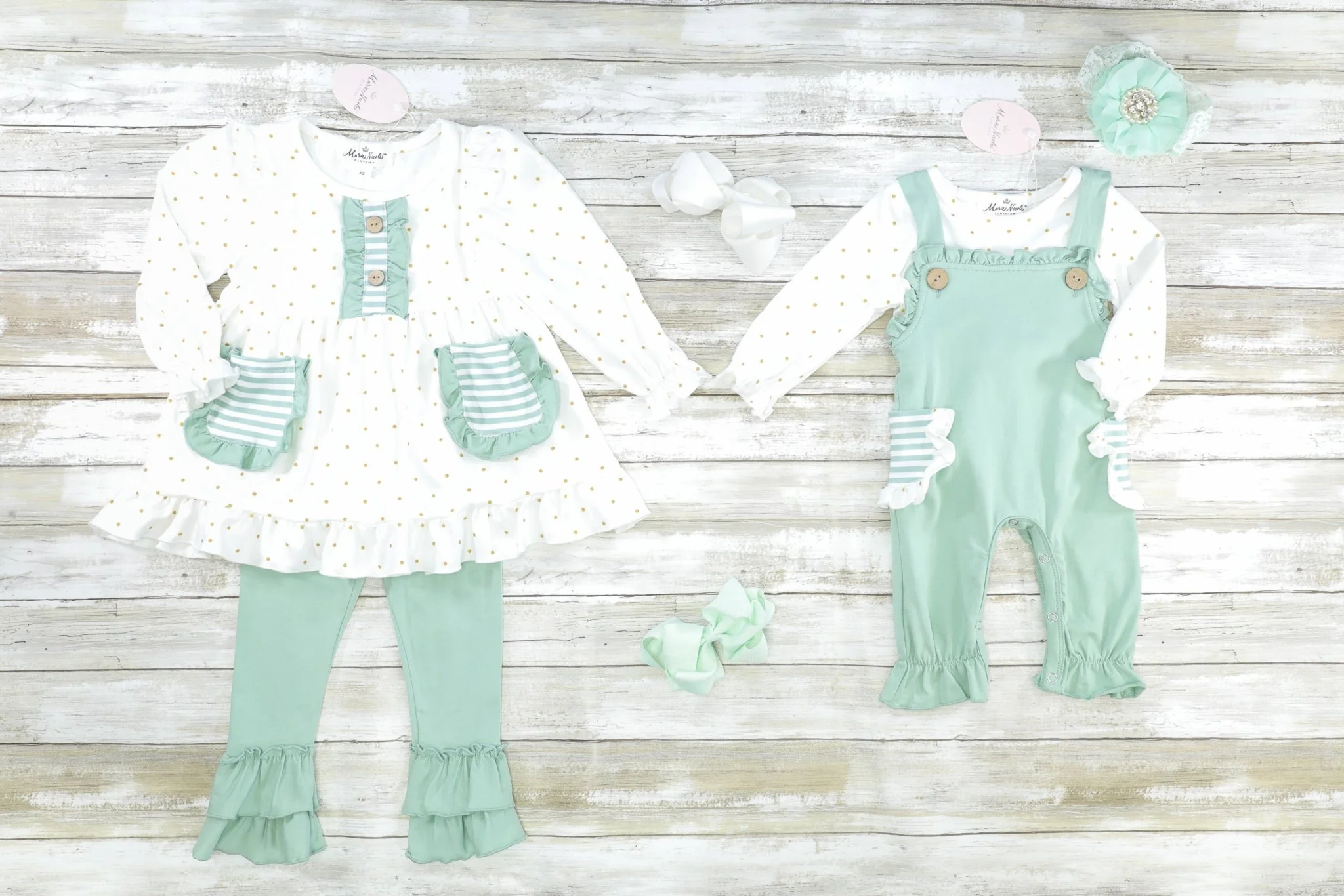 Sage Ruffle Overall Set - Image 5