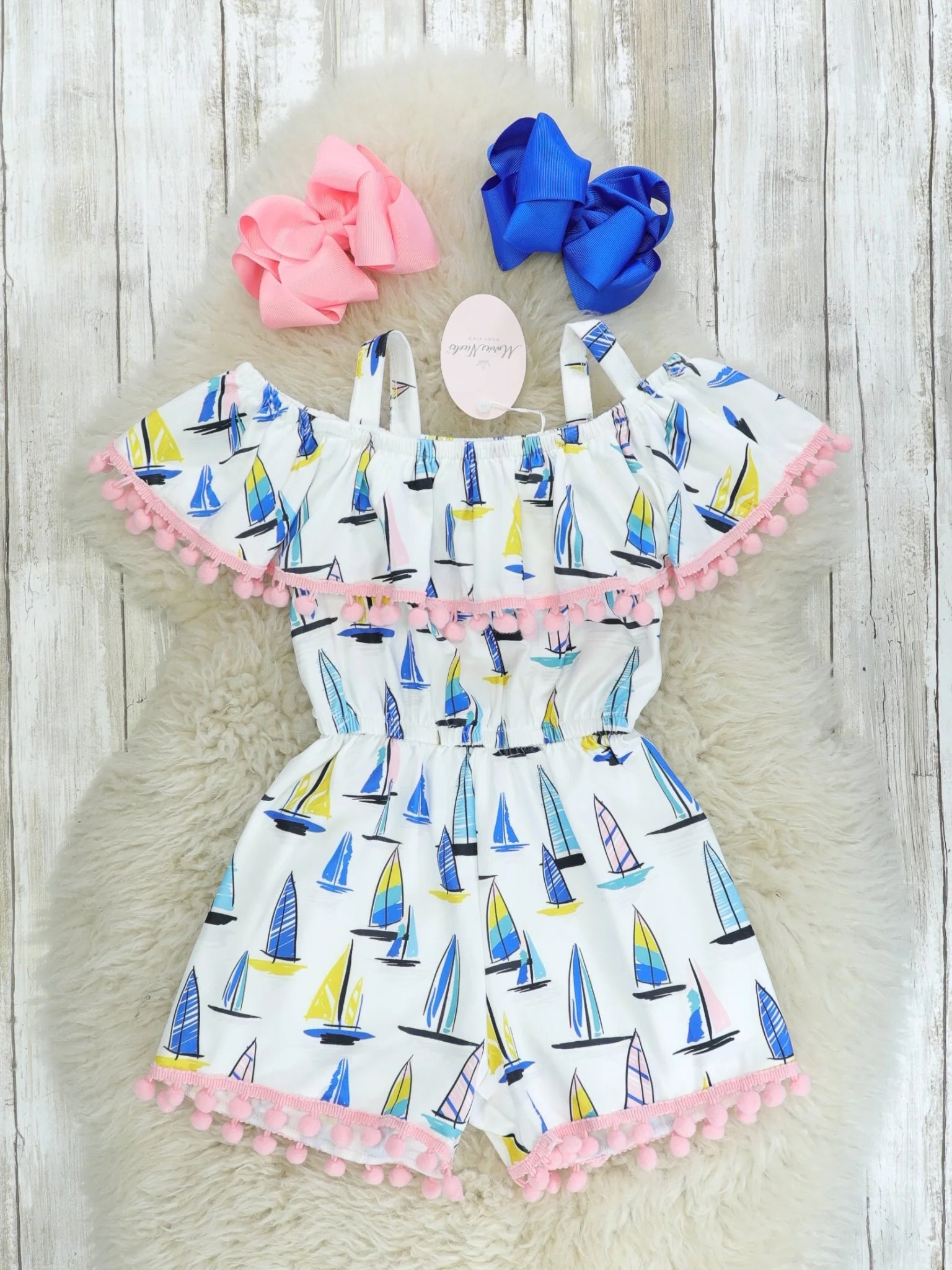 Sailboat Pom Pom Romper