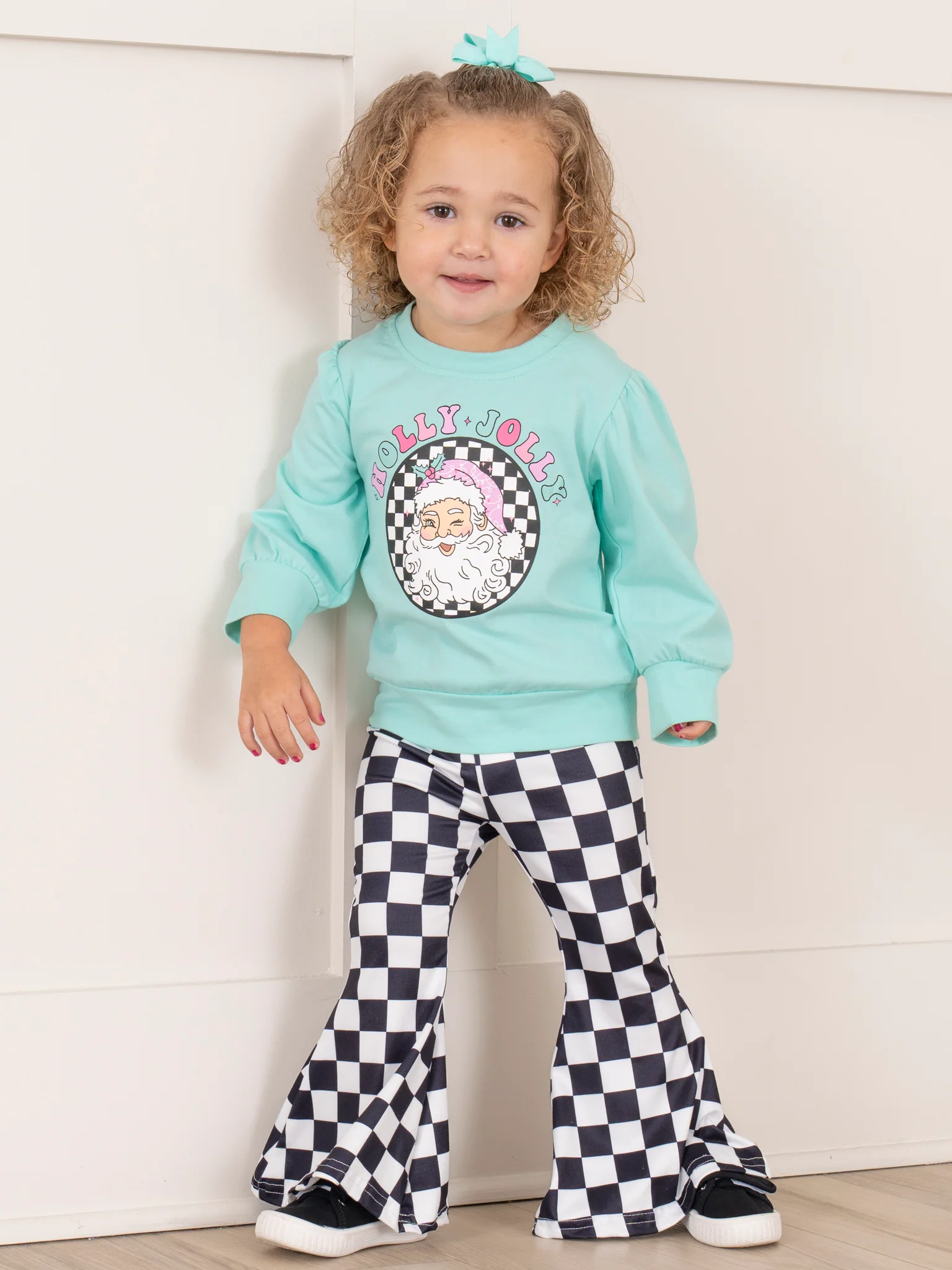 Santa Checkers Bell Bottoms Outfit - Image 3