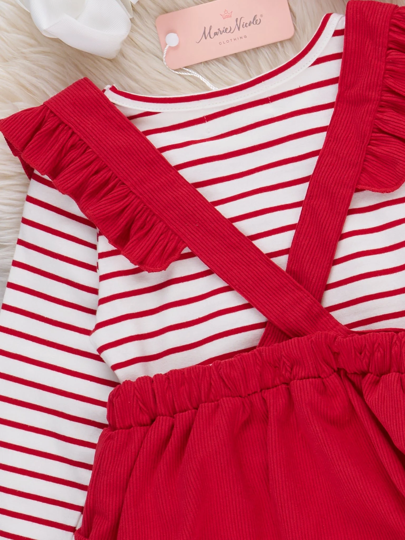 Santa Embroidered Corduroy Skirtall Outfit - Image 3