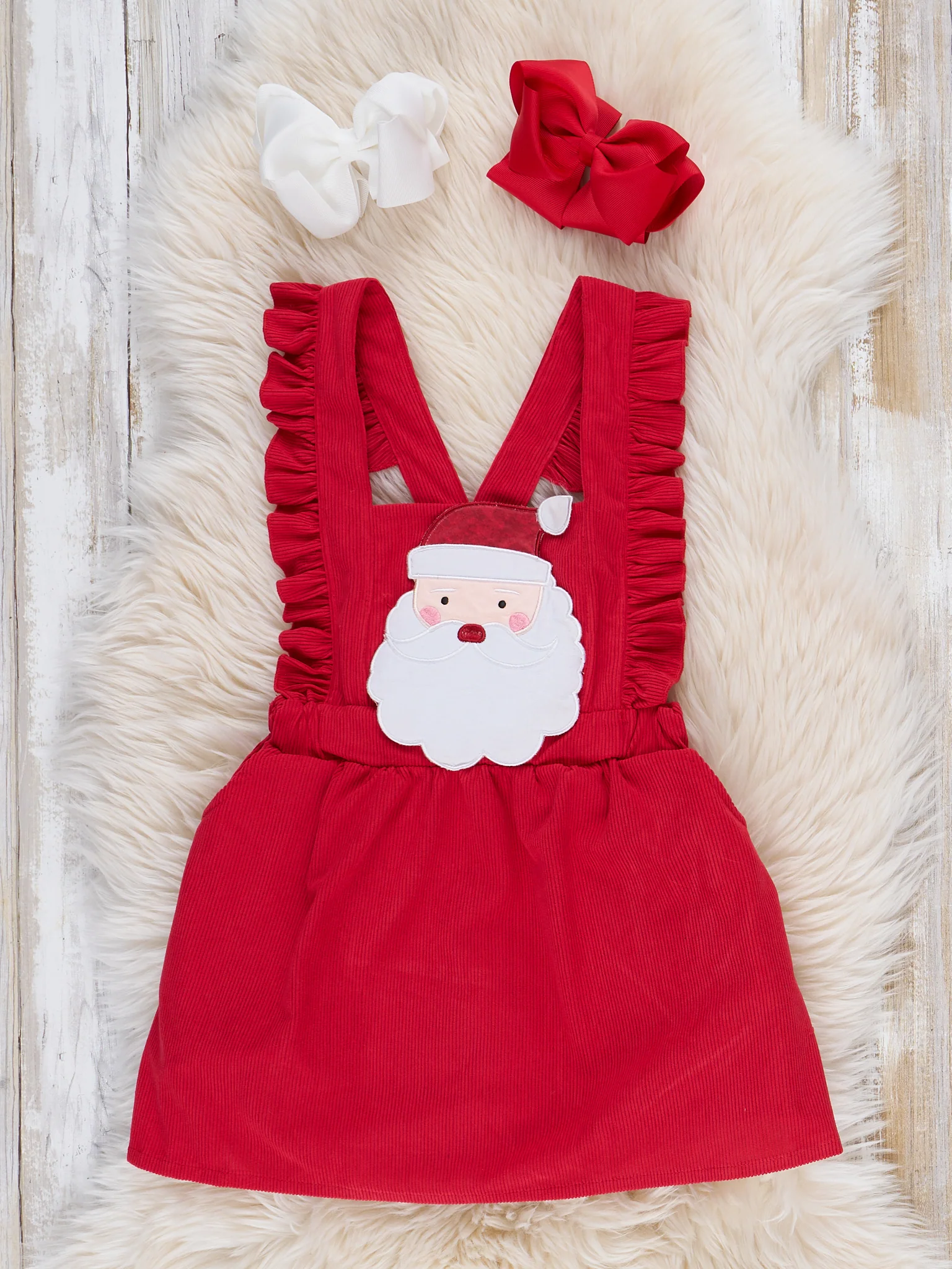 Santa Embroidered Corduroy Skirtall Outfit - Image 5