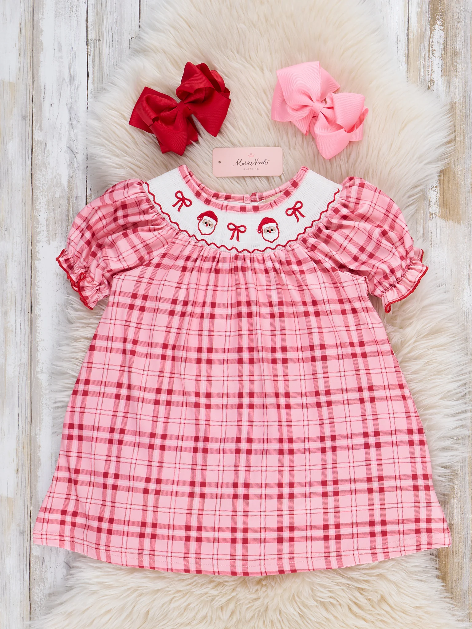 Santa Love Smocked Dress - Image 2