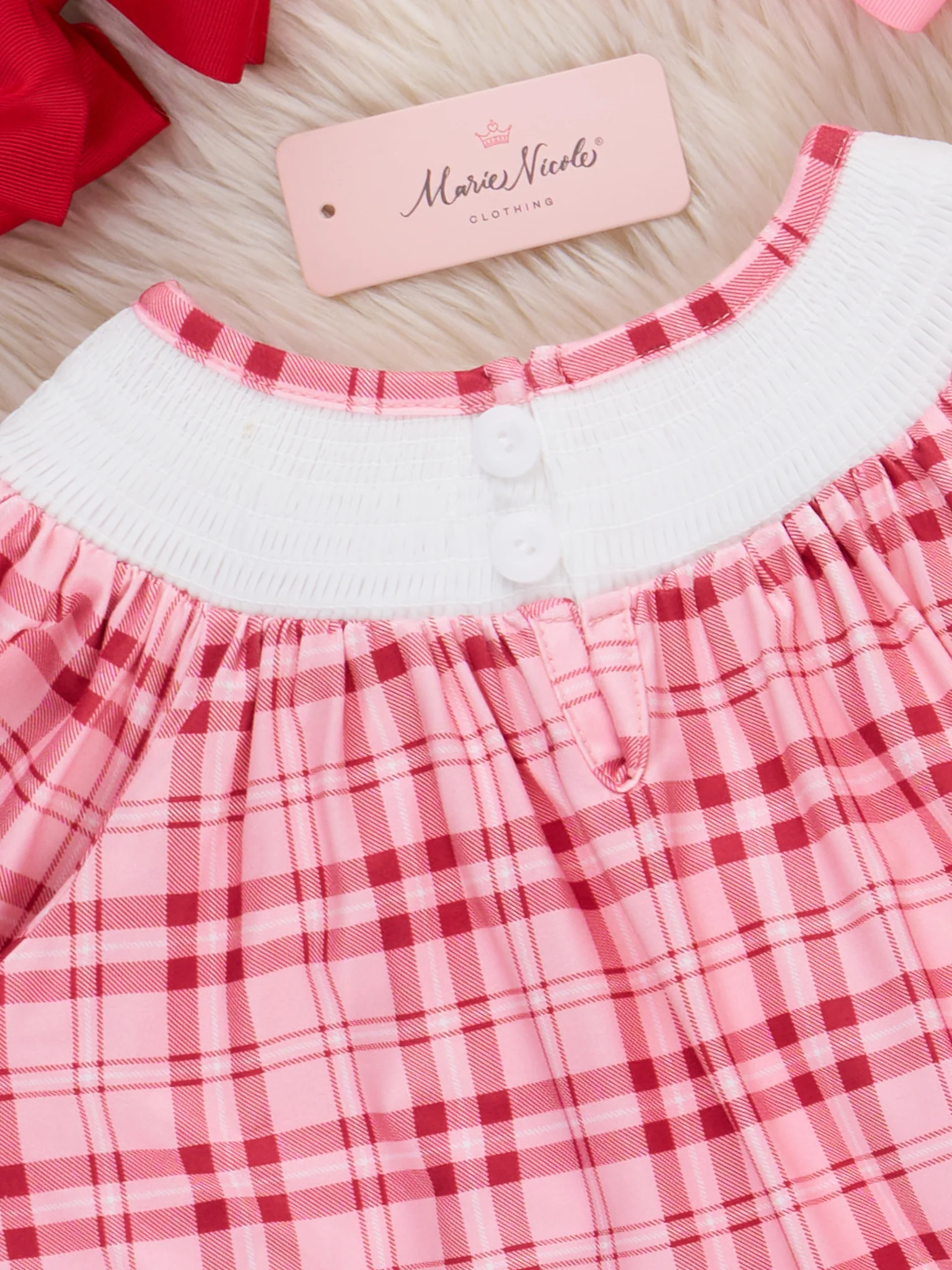 Santa Love Smocked Dress - Image 4