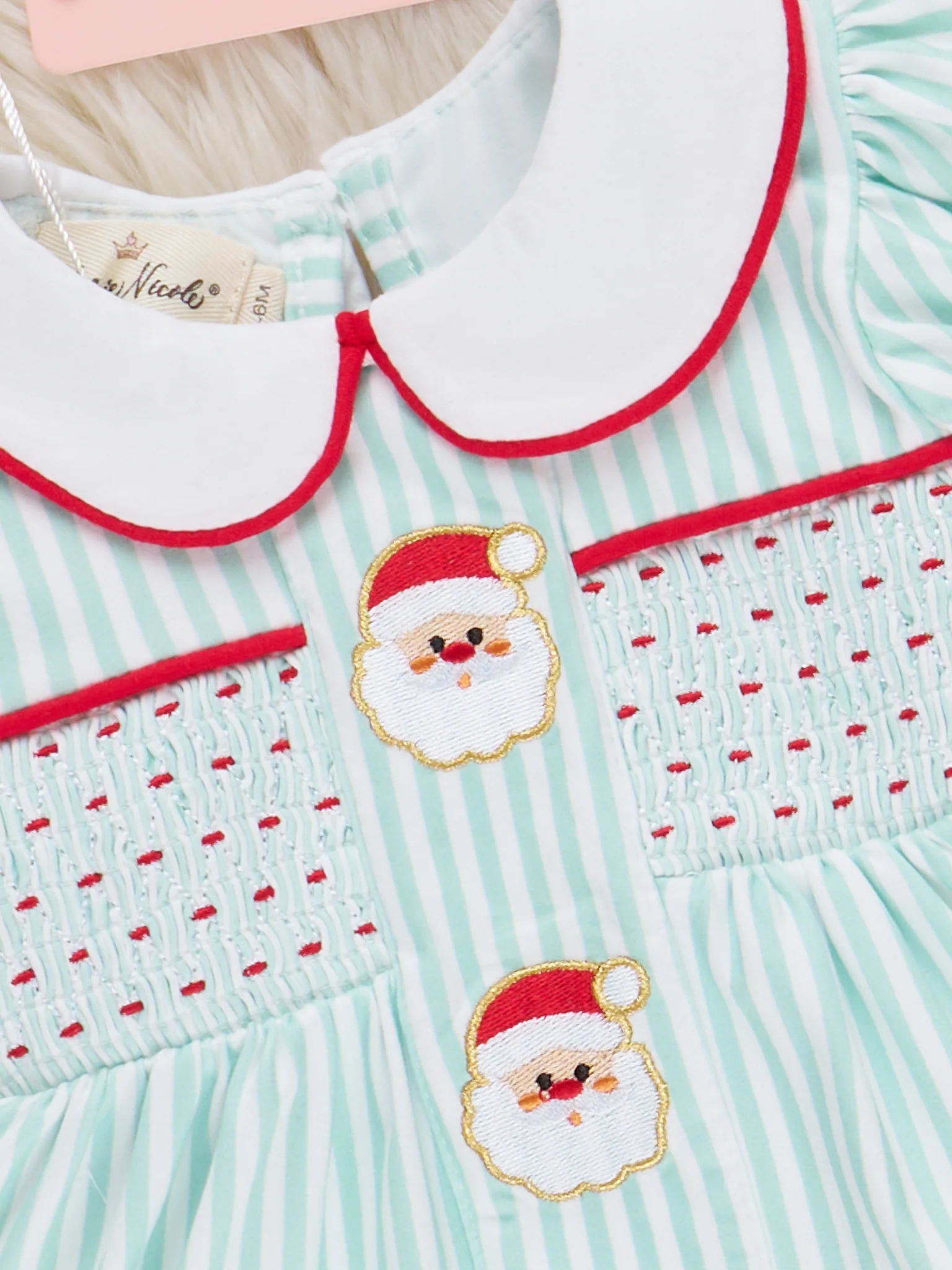 Santa’s Gift Smocked Ruffle Bloomers Outfit - Image 3