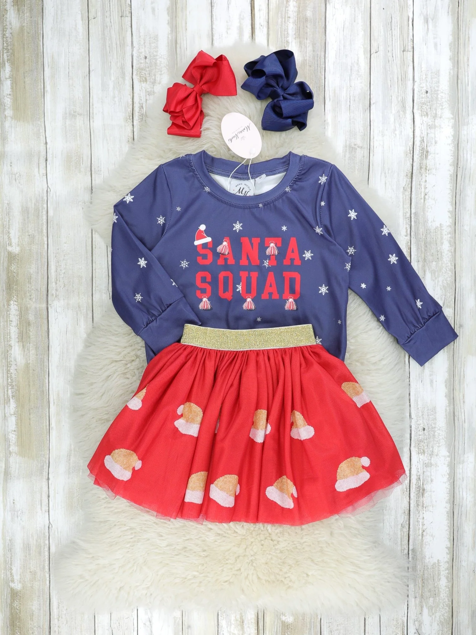 "Santa Squad" Tulle Skirt Outfit - Image 2