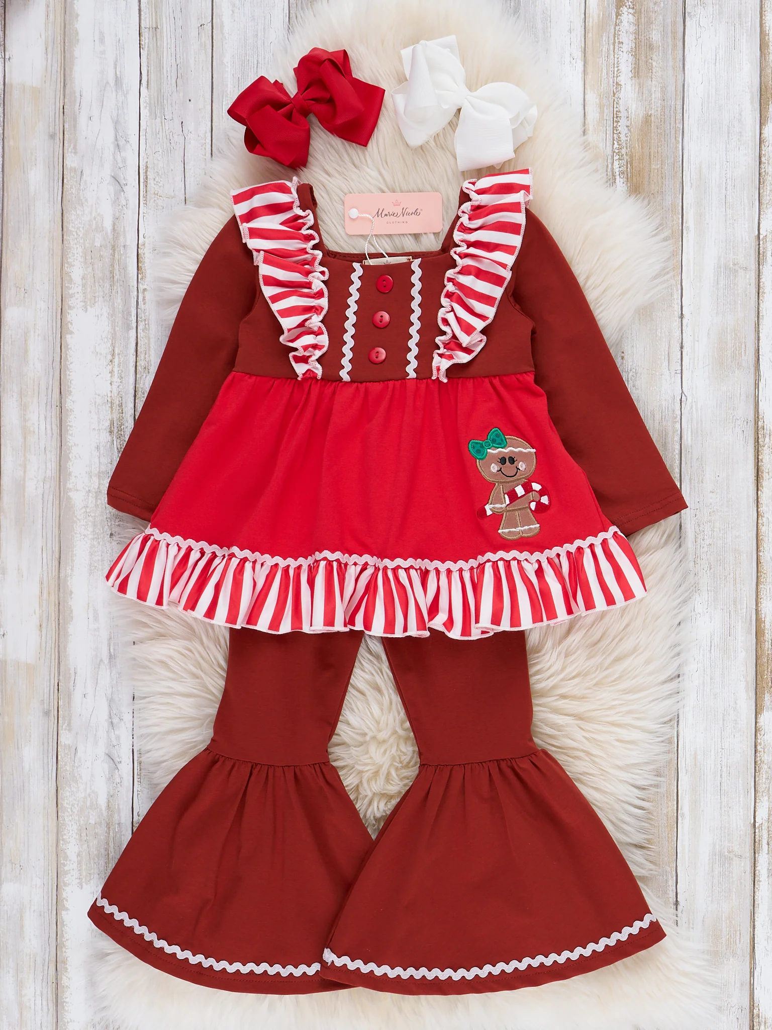 Sassy Gingerbread Ruffle Outfit - Image 2