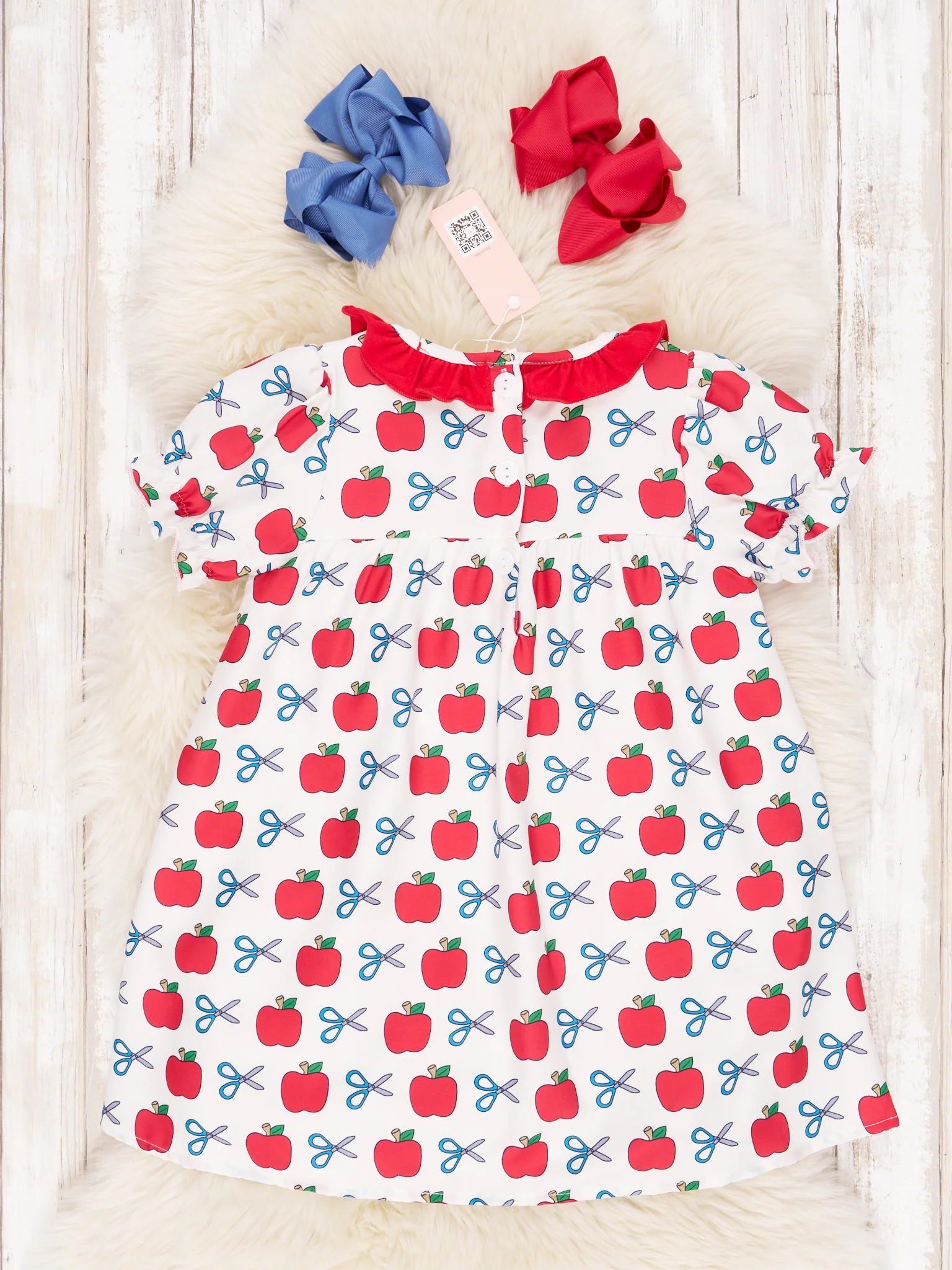 Scissors & Apple Ruffle Dress - Image 2