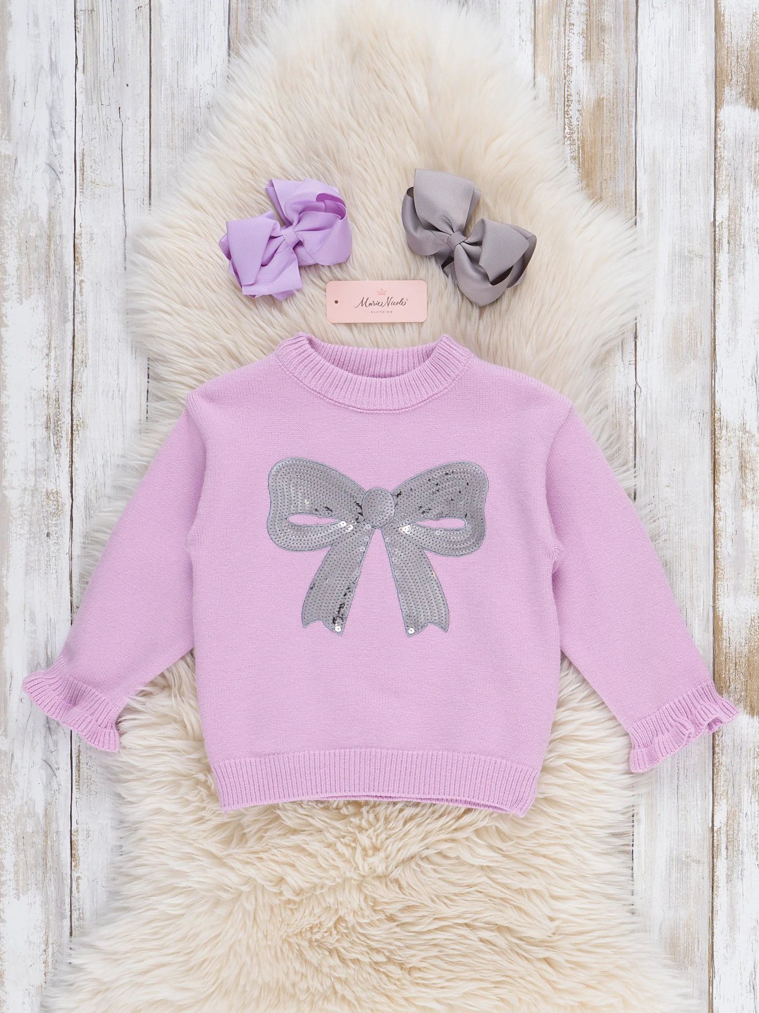 Sequin Ribbon Sweater - Image 2