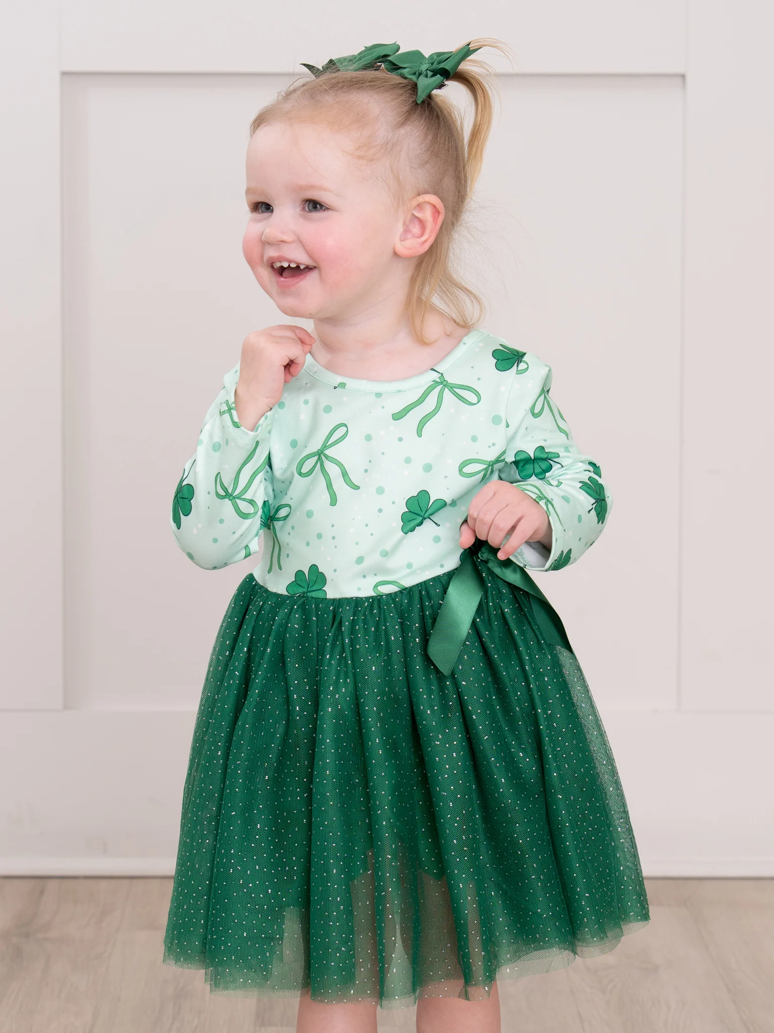 Shamrock Bow Delight Tulle Dress