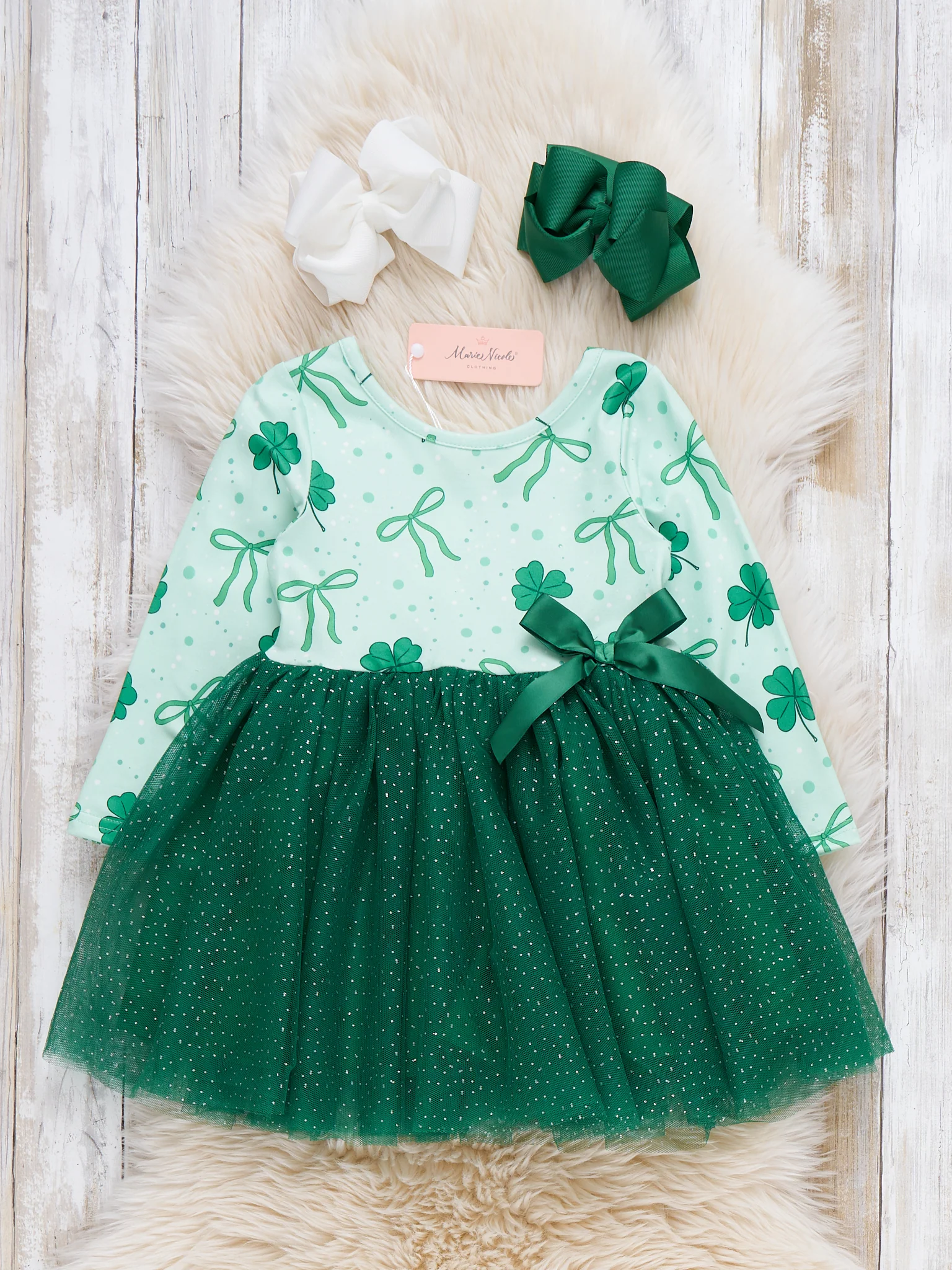Shamrock Bow Delight Tulle Dress - Image 2