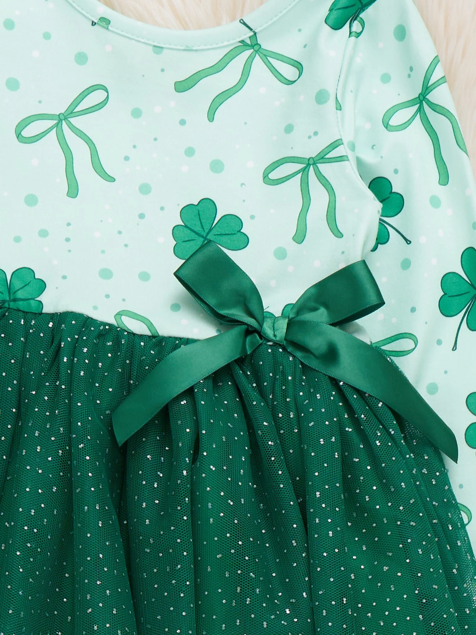 Shamrock Bow Delight Tulle Dress - Image 3