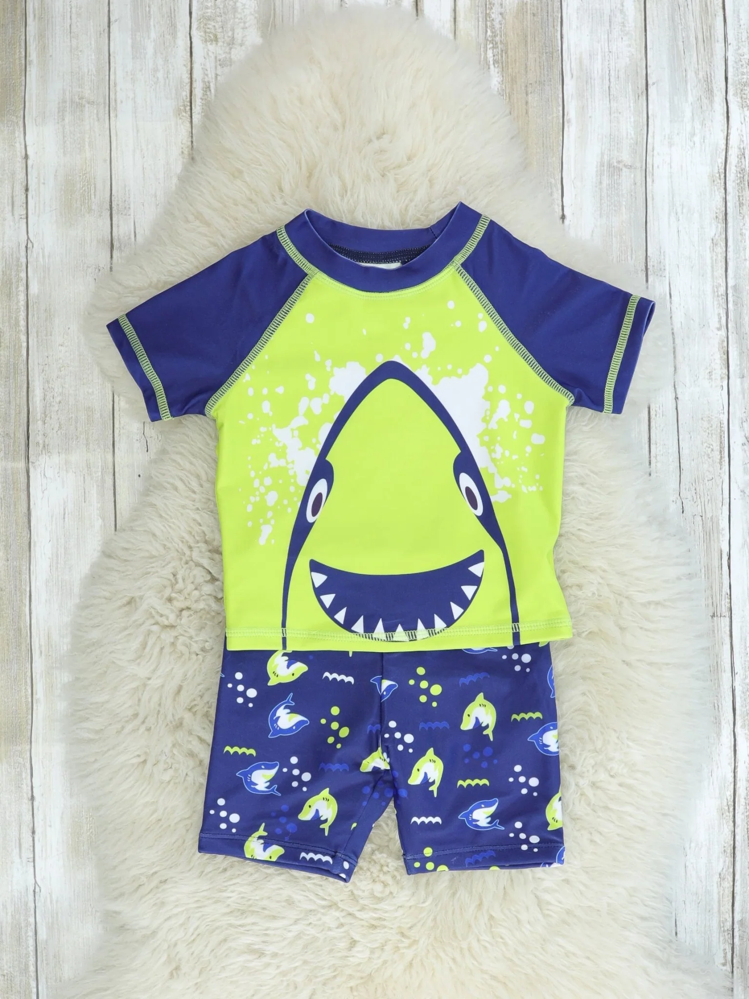 Shark Rash Guard & Swim Trunks