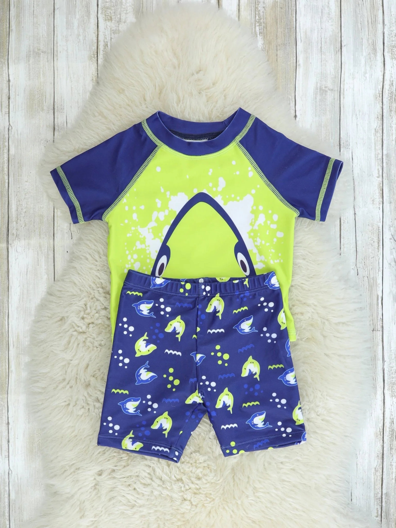 Shark Rash Guard & Swim Trunks - Image 2