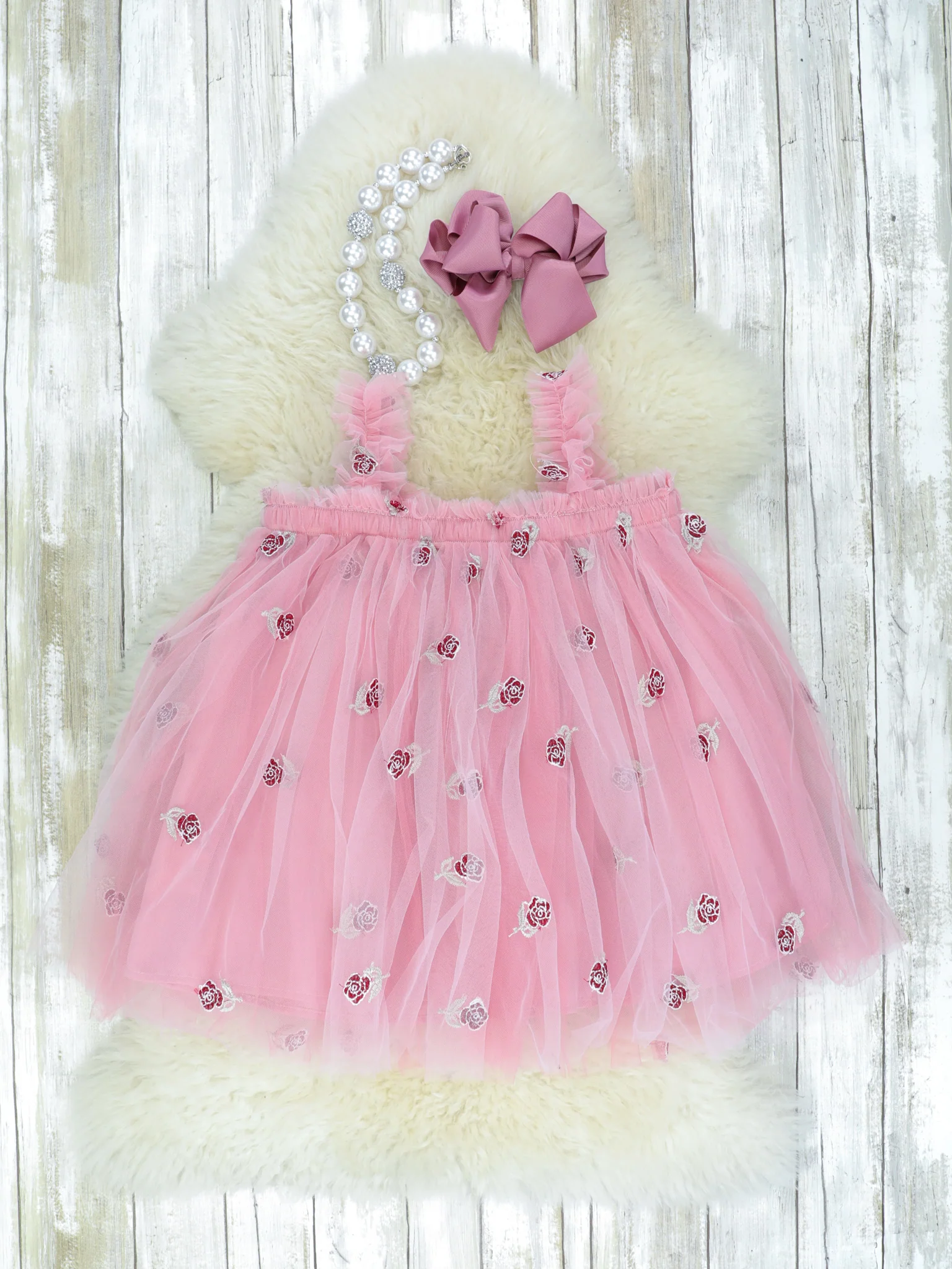 Mauve Rose Sheer Tulle Dress