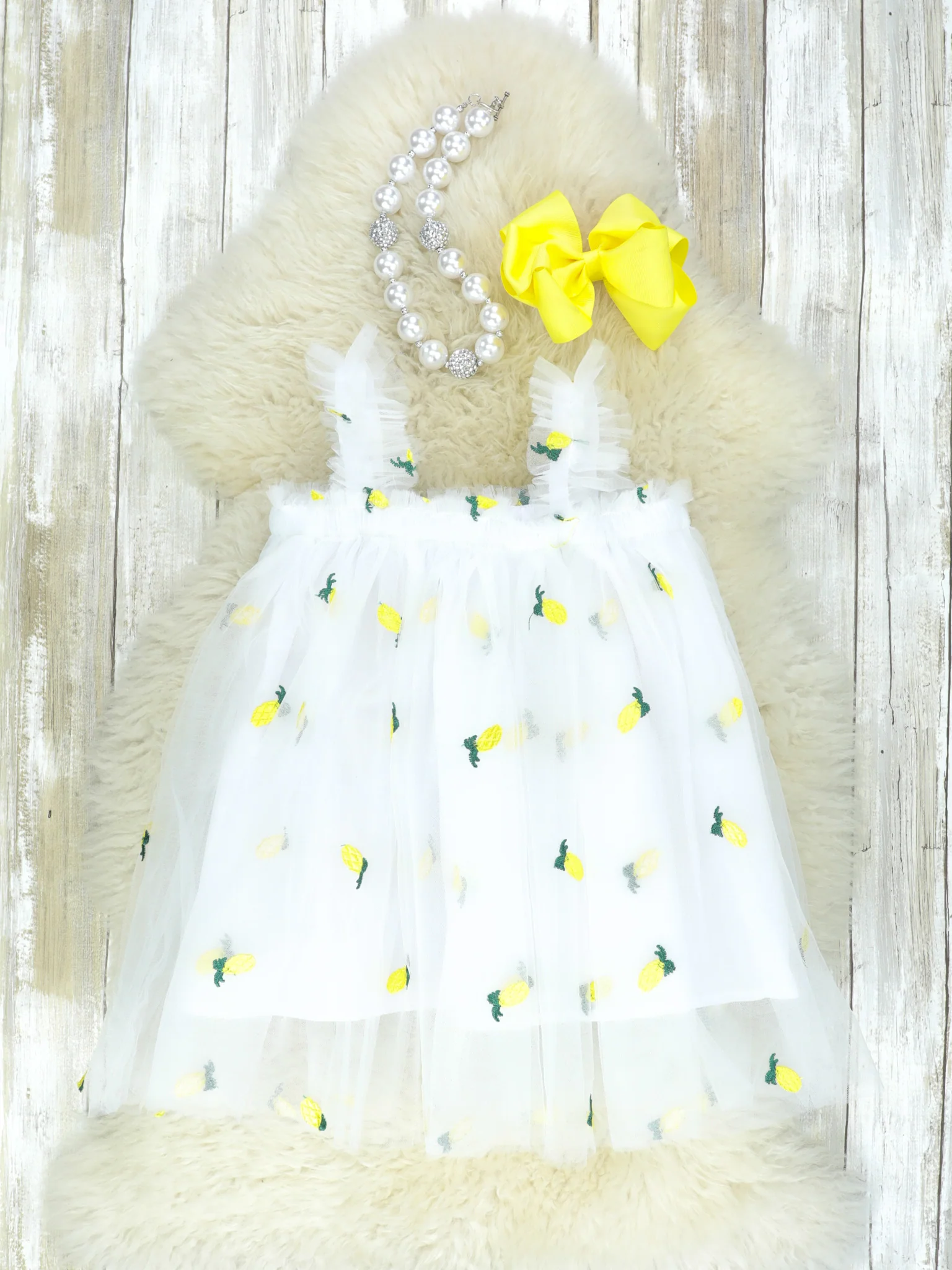 Pineapples Sheer Tulle Dress