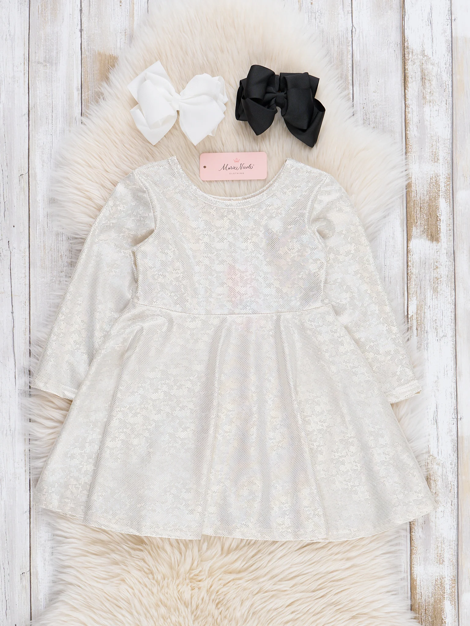 Silver Shimmer Swing Dress