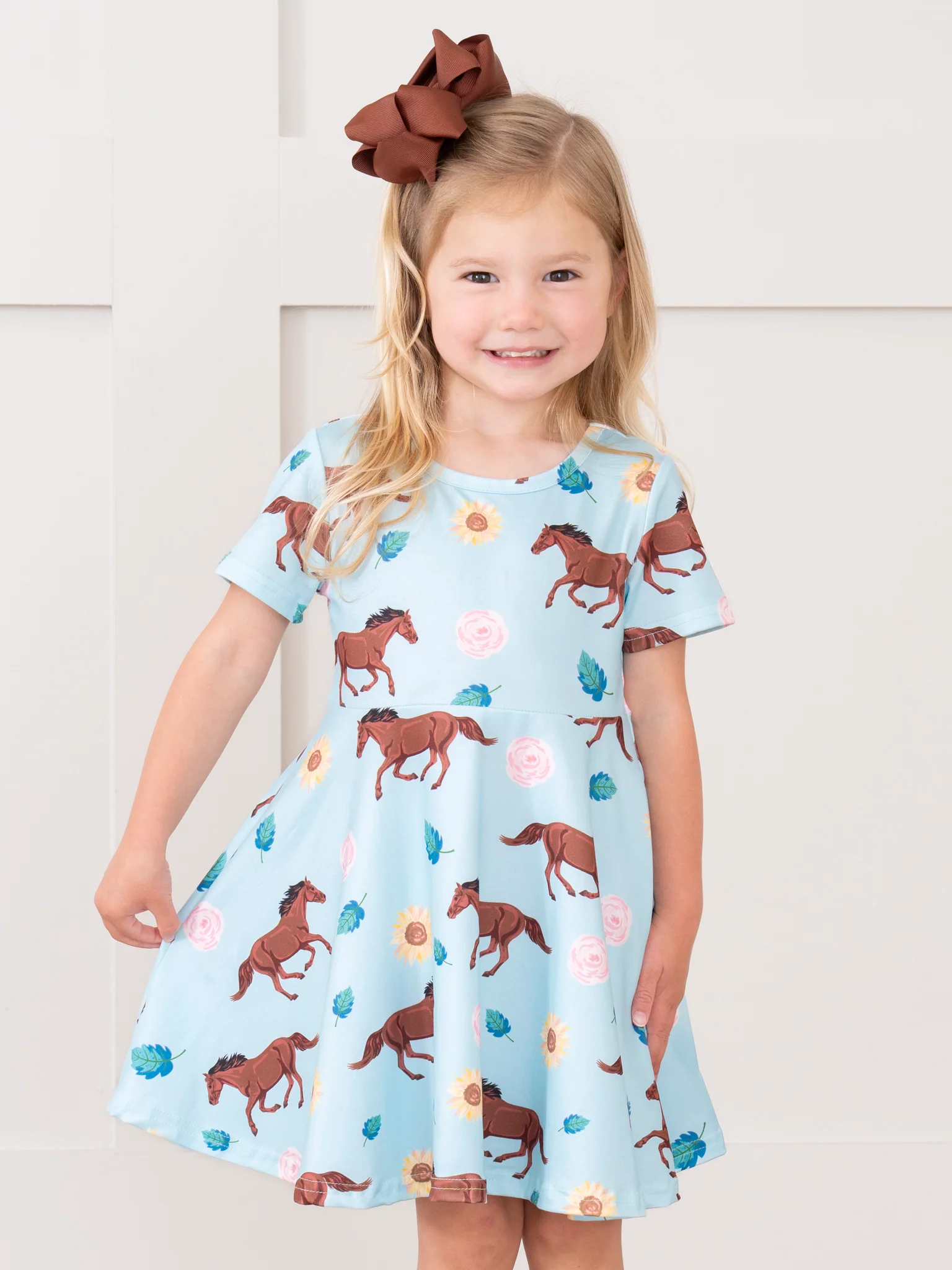 Sky Blue Horse Swing Dress