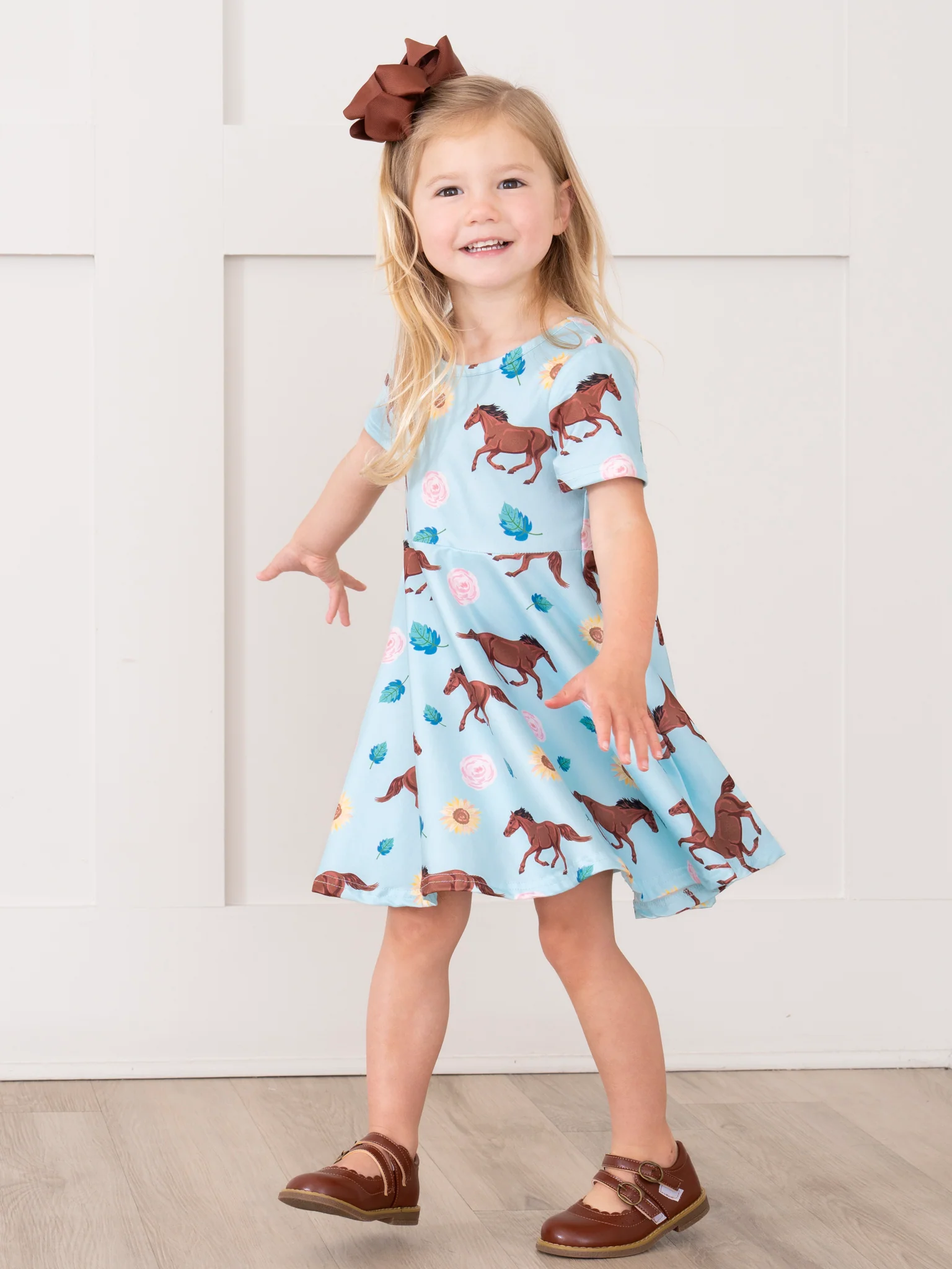 Sky Blue Horse Swing Dress - Image 3