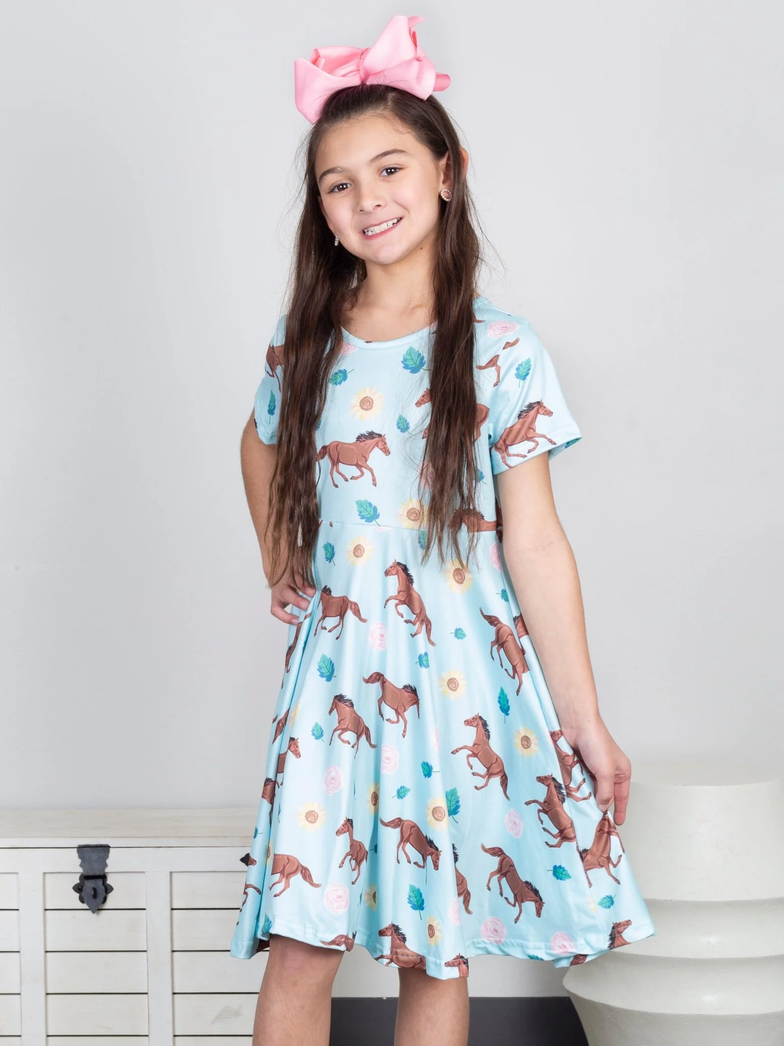 Sky Blue Horse Swing Dress - Image 5