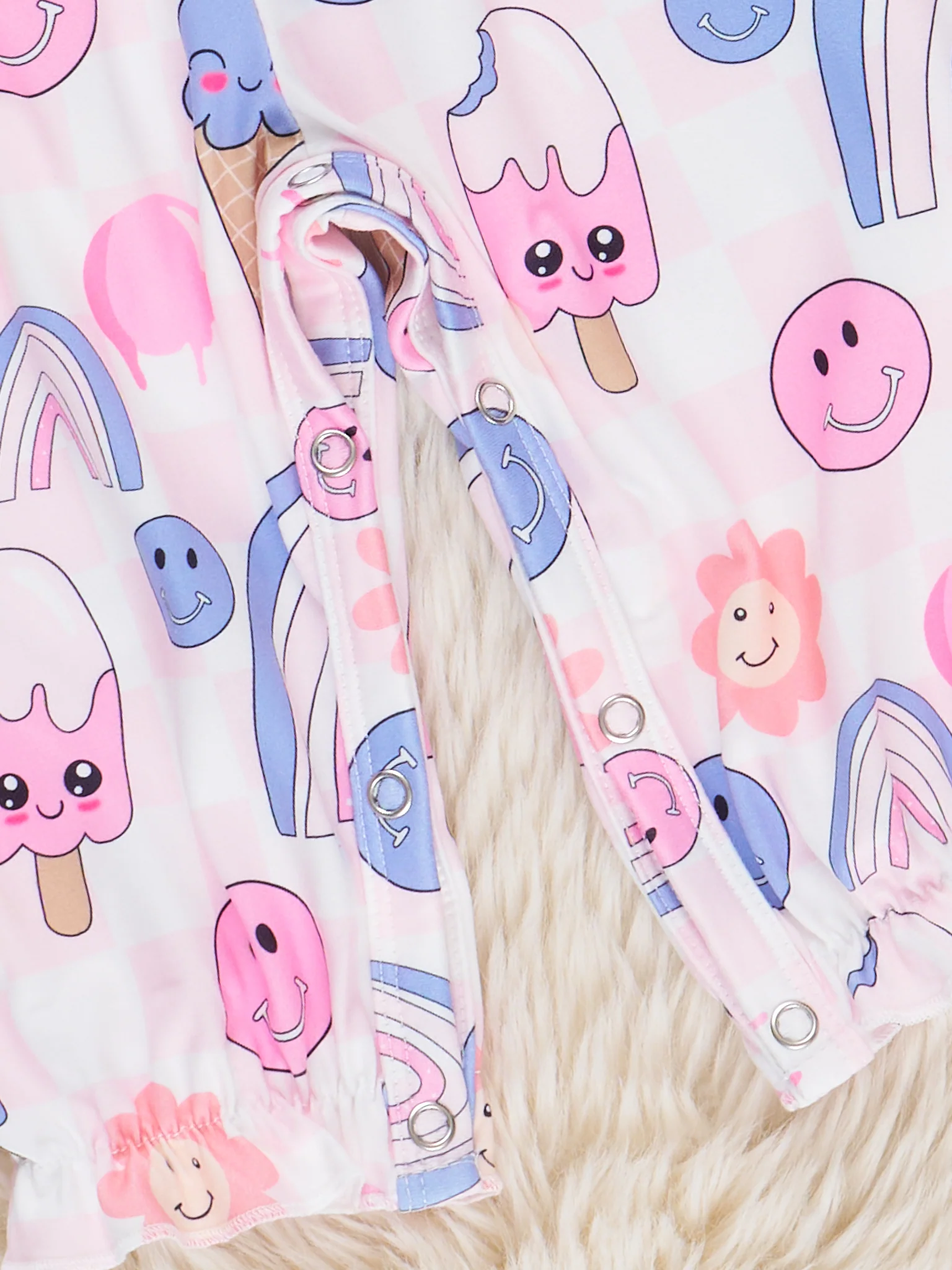 Smiley Rainbow Sun Ruffle Romper - Image 2