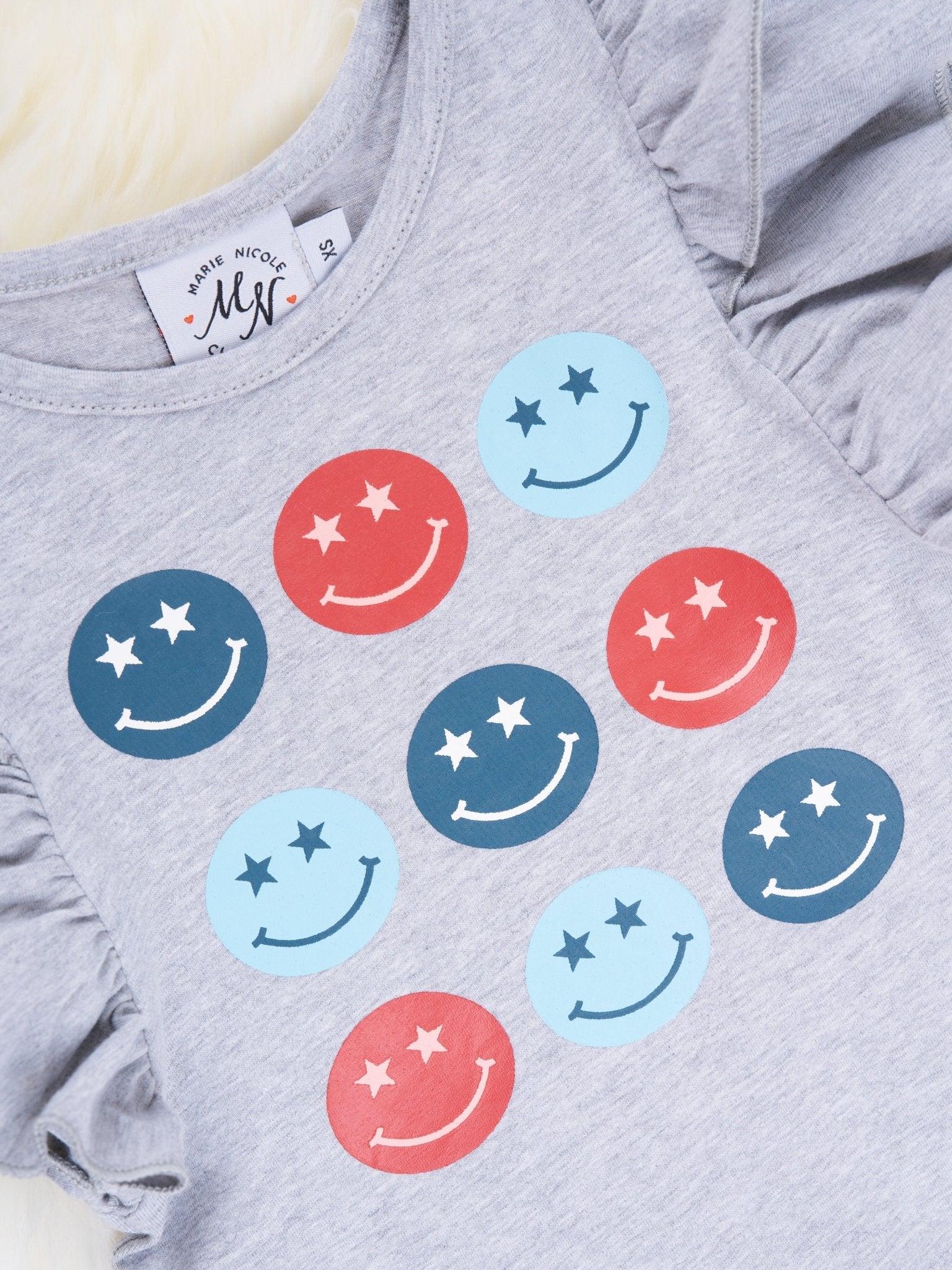 Smiley Ruffle Denim Outfit - Image 3