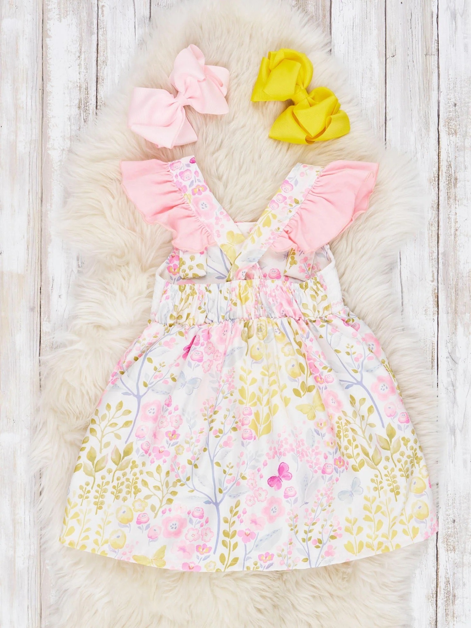 Smocked "Birthday Girl" Floral Ruffle Dress - Image 3