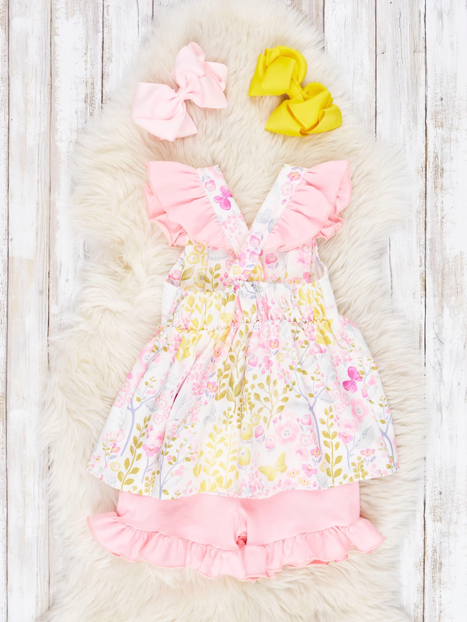 Smocked "Birthday Girl" Floral Ruffle Outfit - Image 3