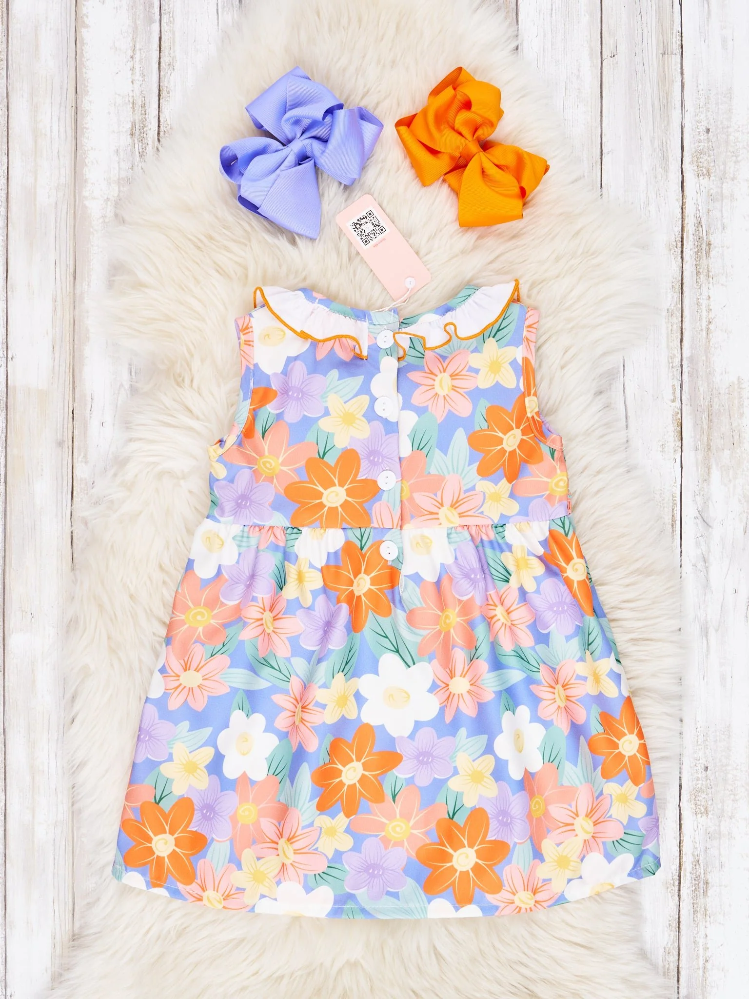Smocked Bright Floral Ruffle Tank Dress - Image 3