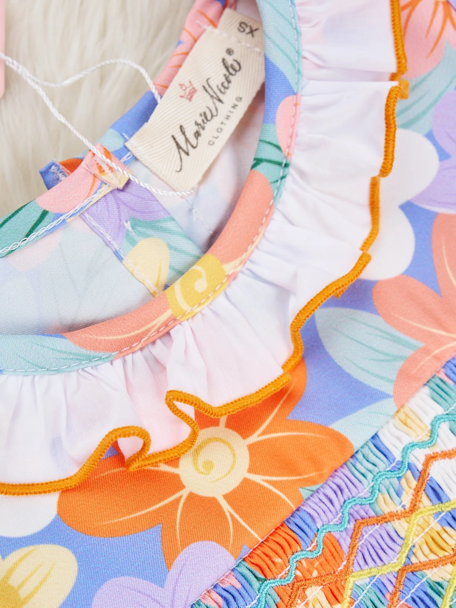 Smocked Bright Floral Ruffle Tank Dress - Image 4