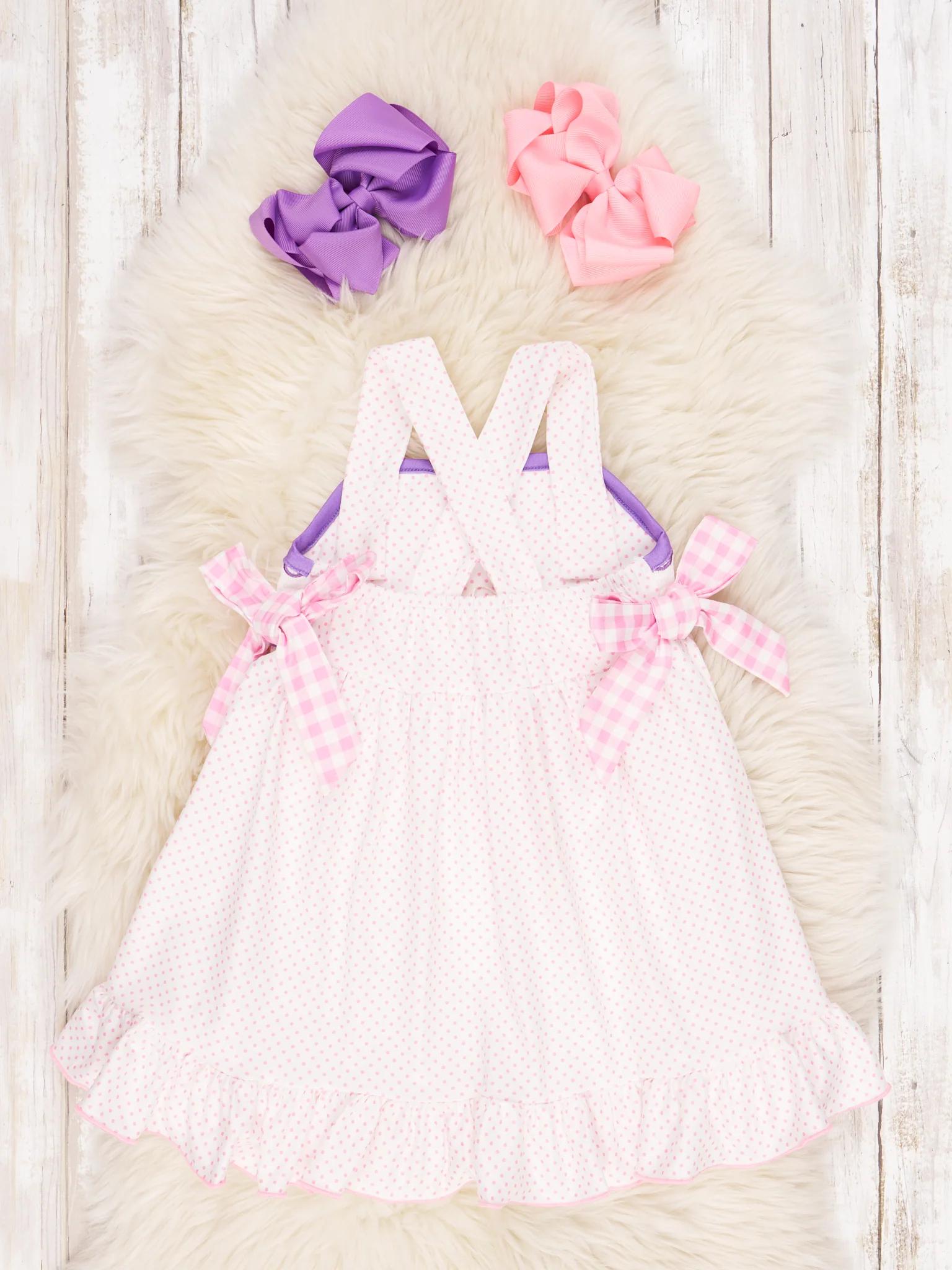 Smocked Butterfly Polka Dot Ruffle Dress - Image 2