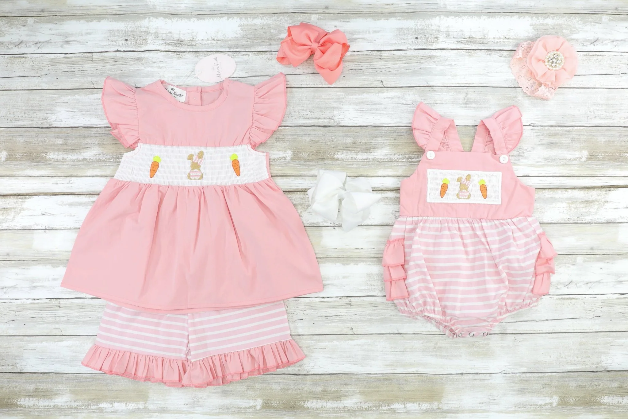 Smocked Carrot & Bunny Outfit - Image 3