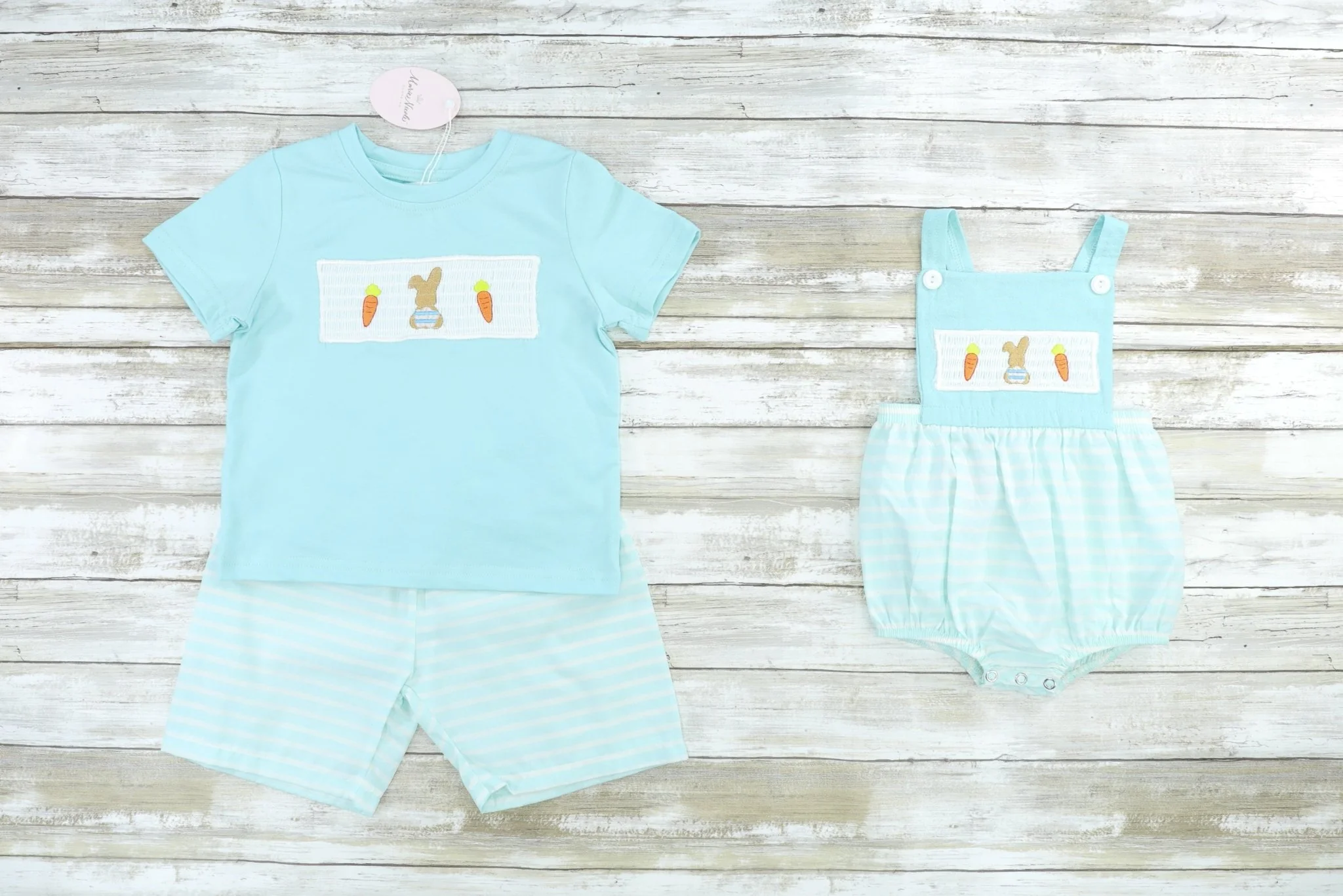 Smocked Carrot & Bunny Ruffle Outfit - Image 3