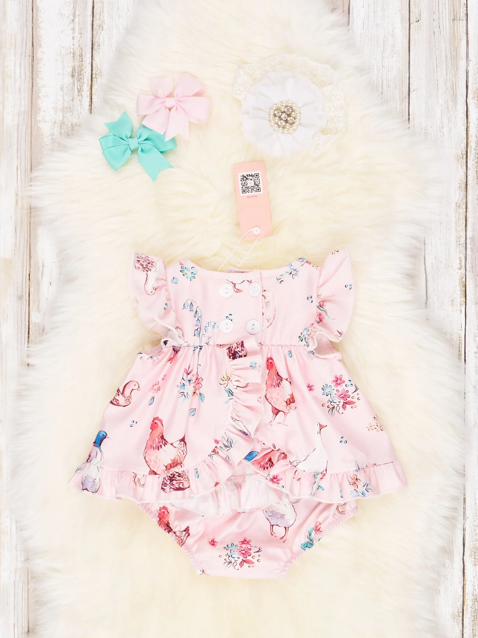 Smocked Chicken Ruffle Bloomers Outfit - Image 3