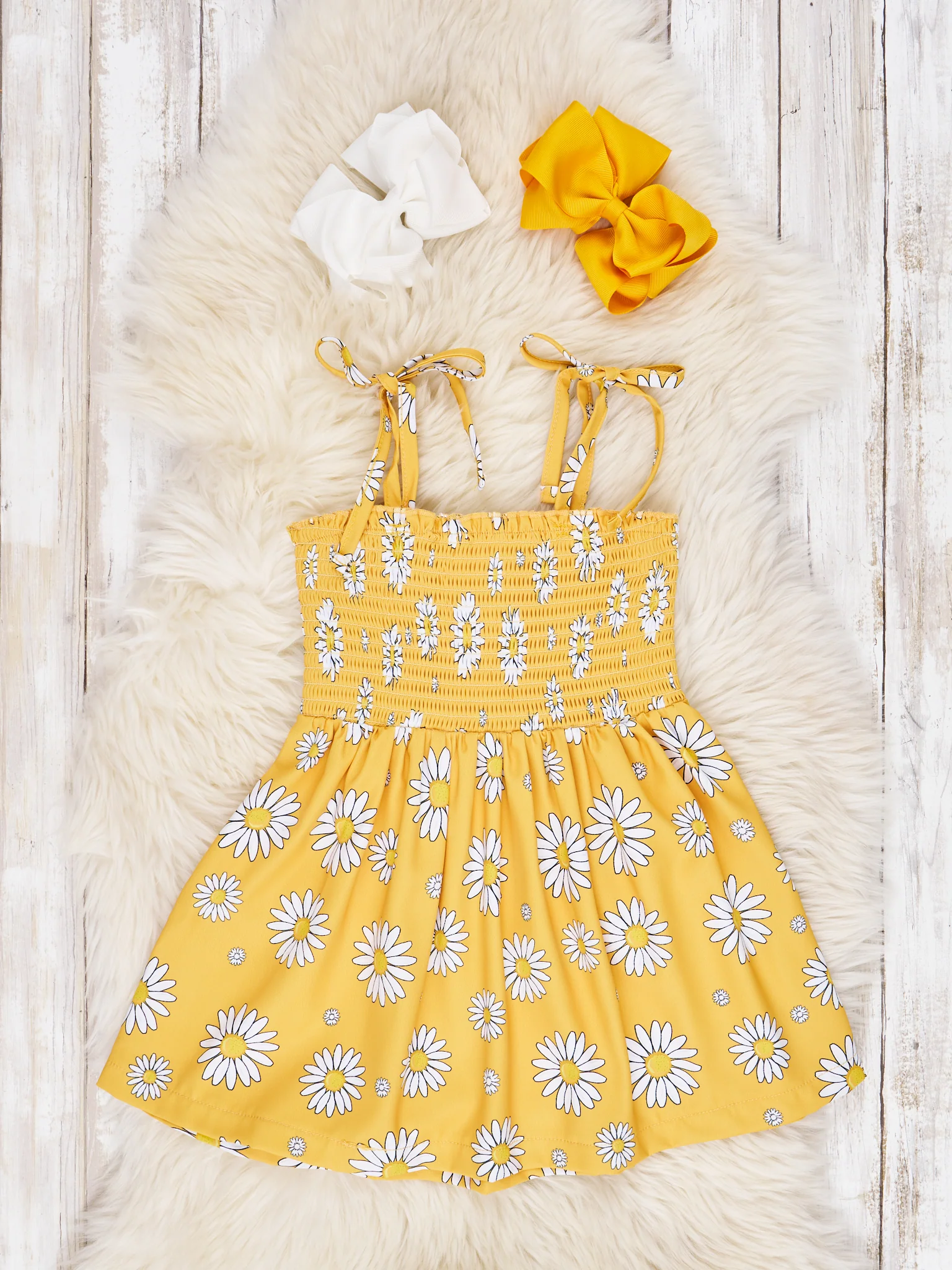 Smocked Daisy Tie Dress