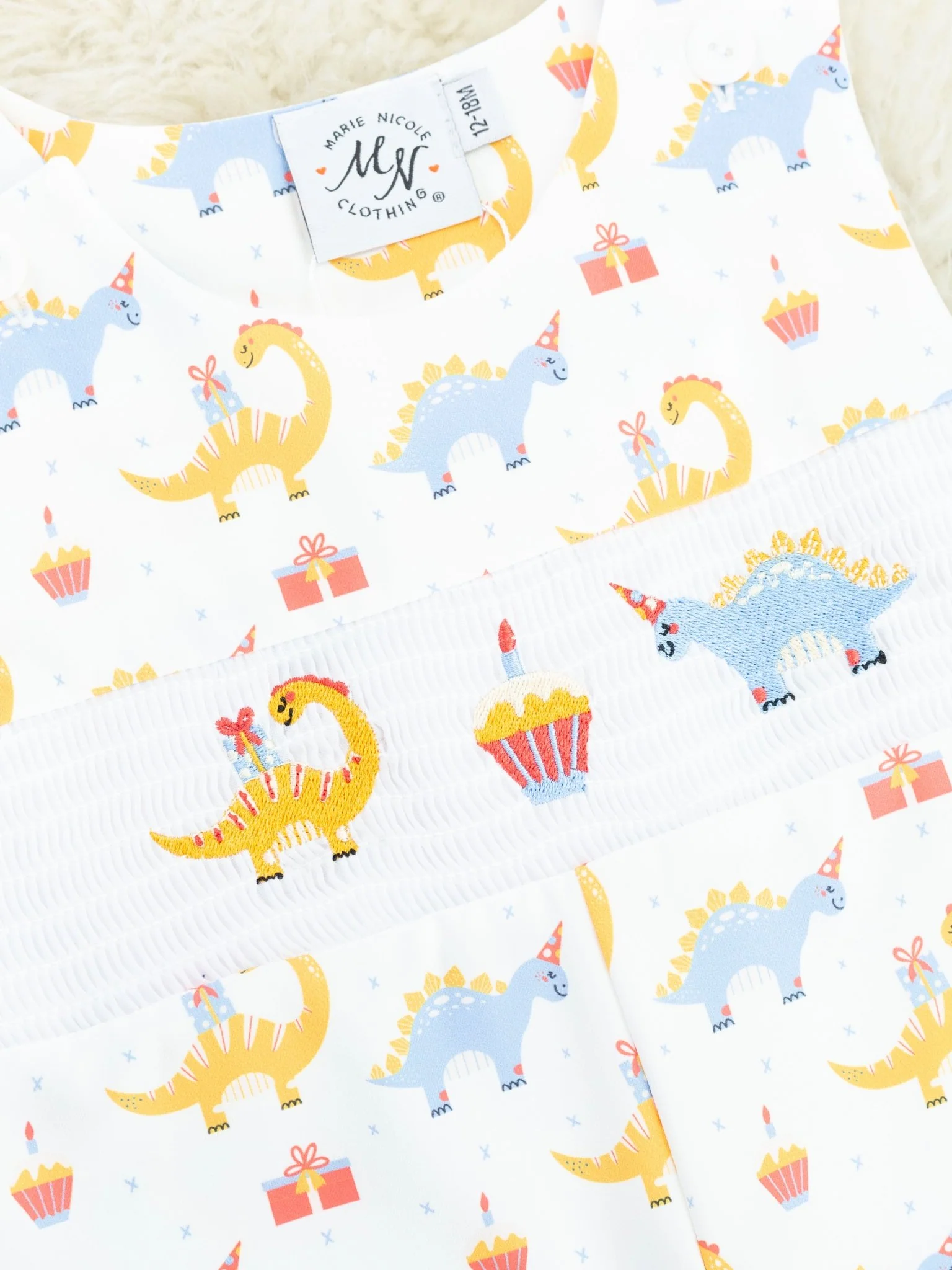 Smocked Dinosaur Party Johnny - Image 3