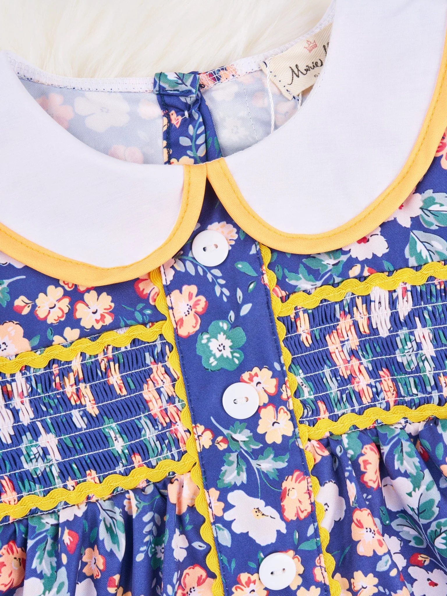 Smocked Ditsy Floral Vintage Dress - Image 3