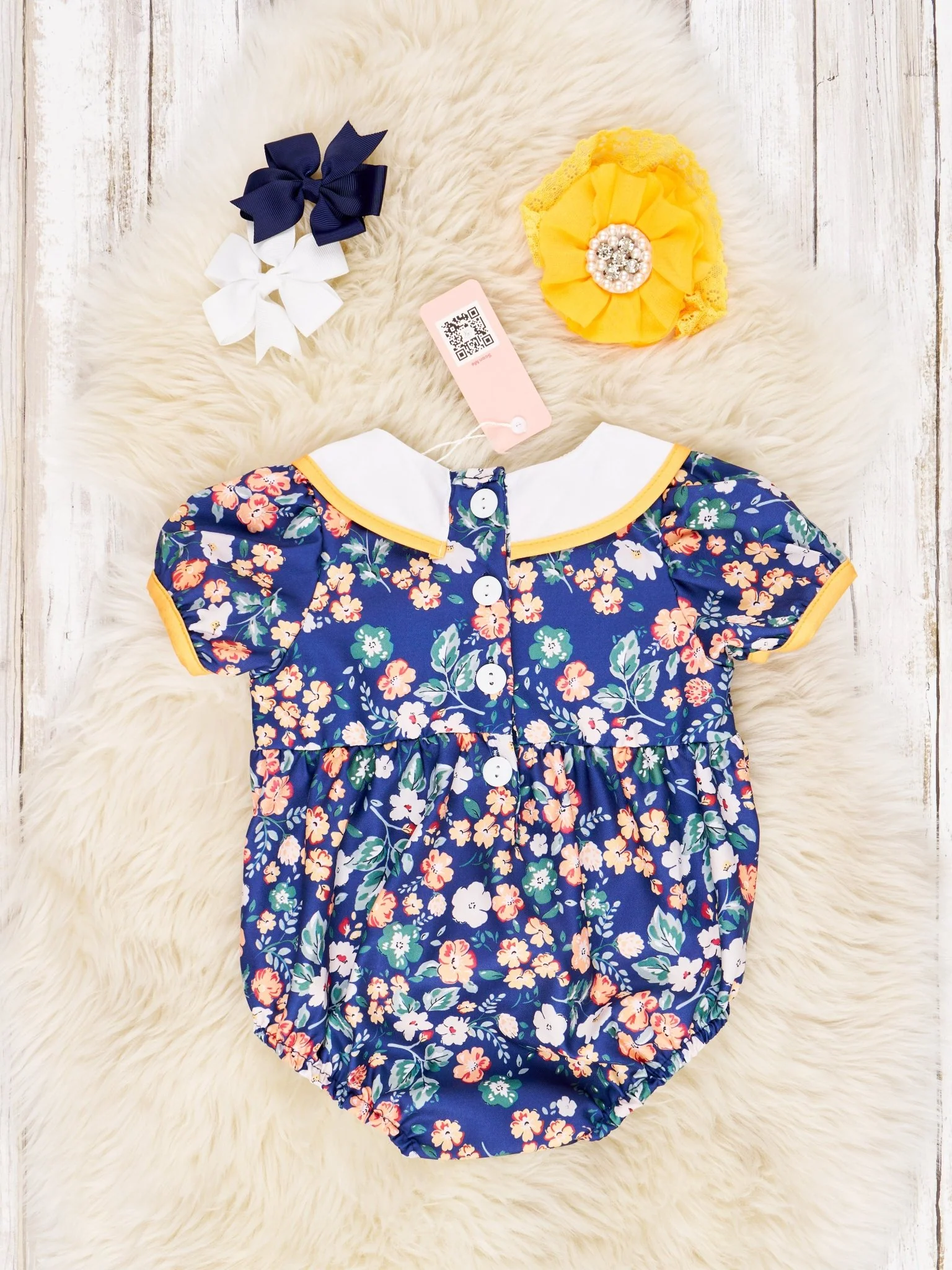 Smocked Ditsy Floral Vintage Romper - Image 2