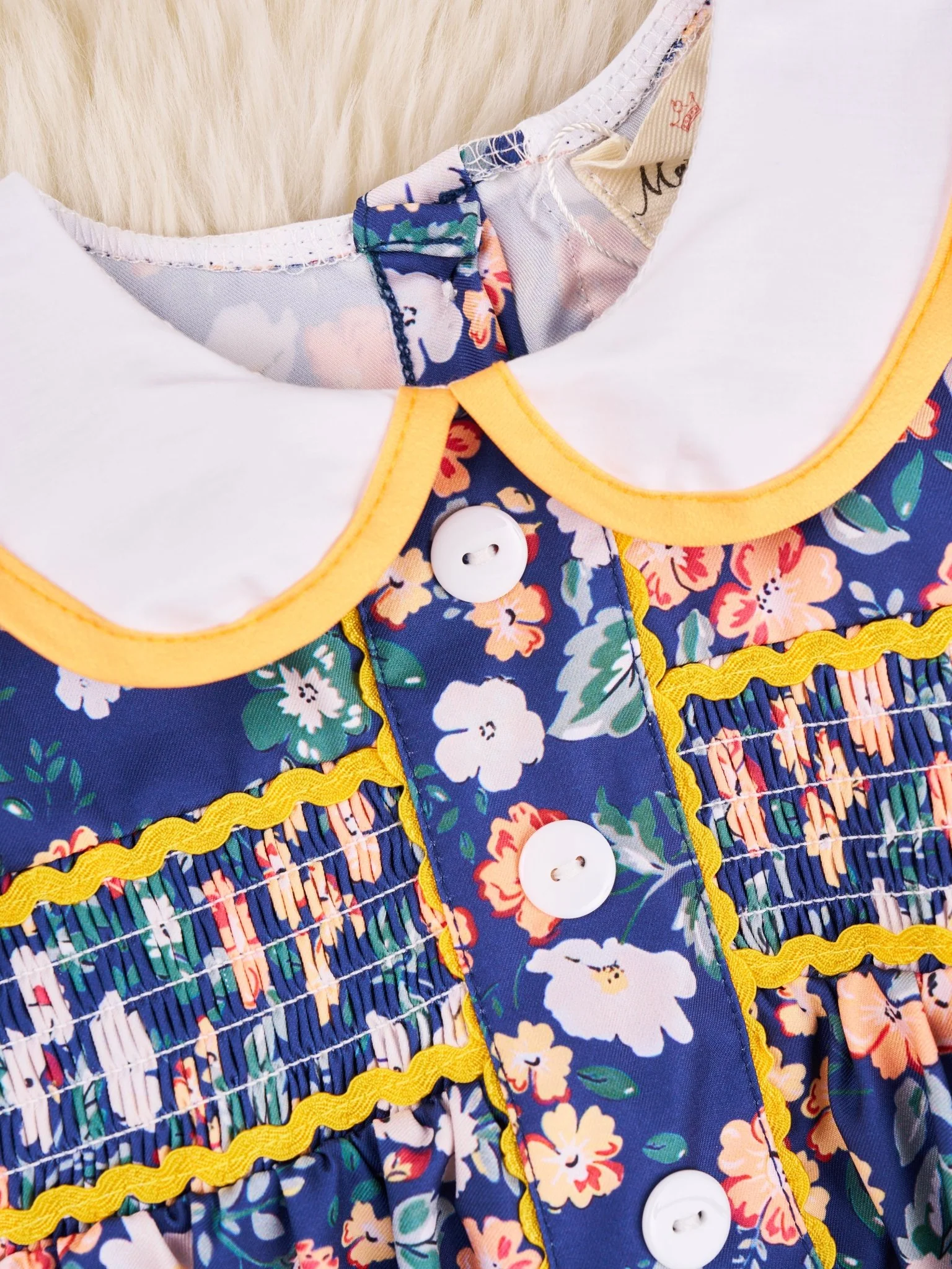 Smocked Ditsy Floral Vintage Romper - Image 3