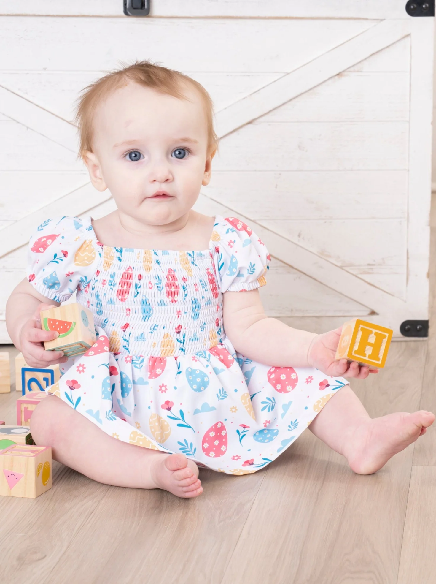 Smocked Easter Eggs Bubble Romper