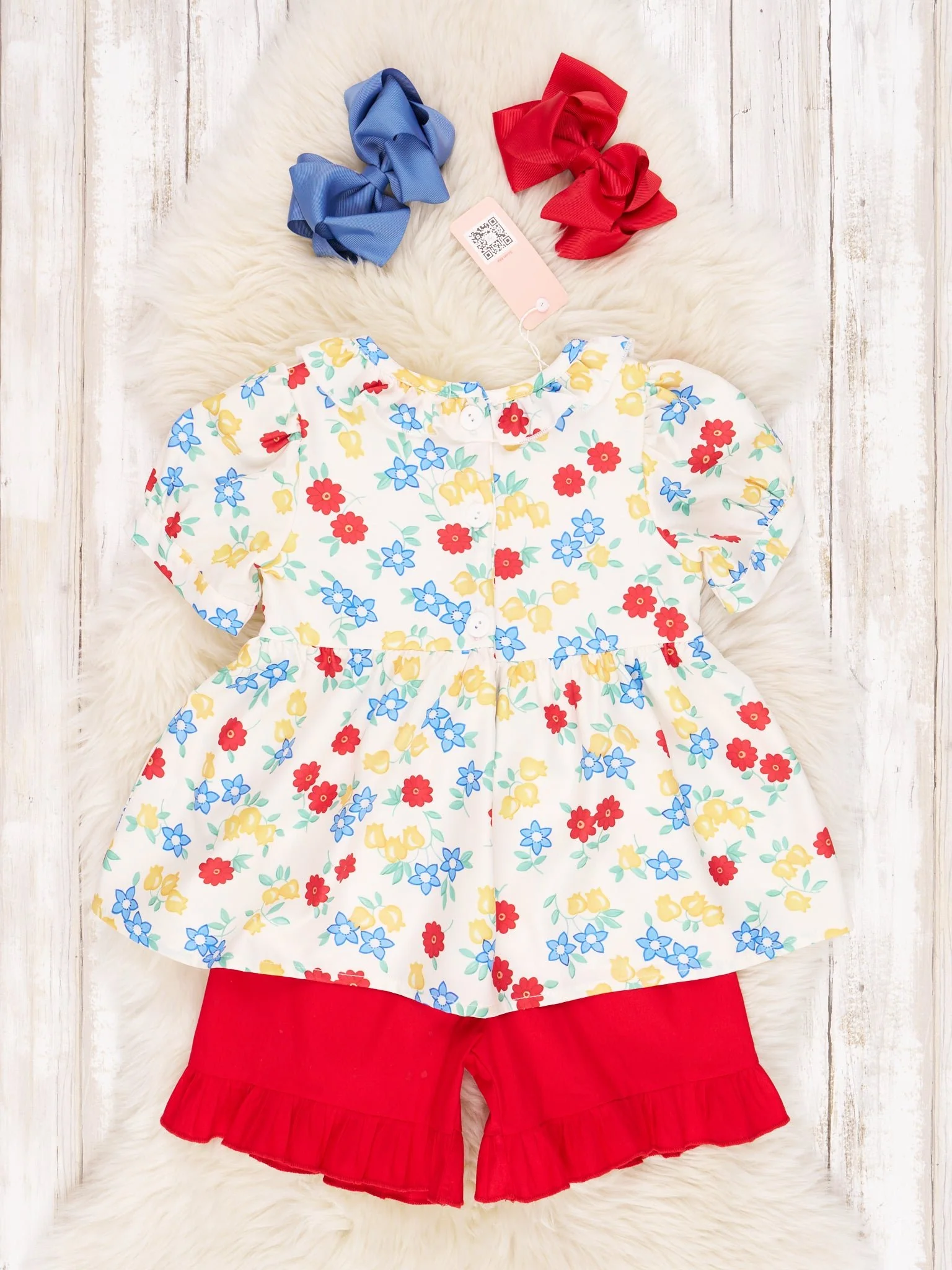 Smocked Floral School Bus Ruffle Outfit - Image 3